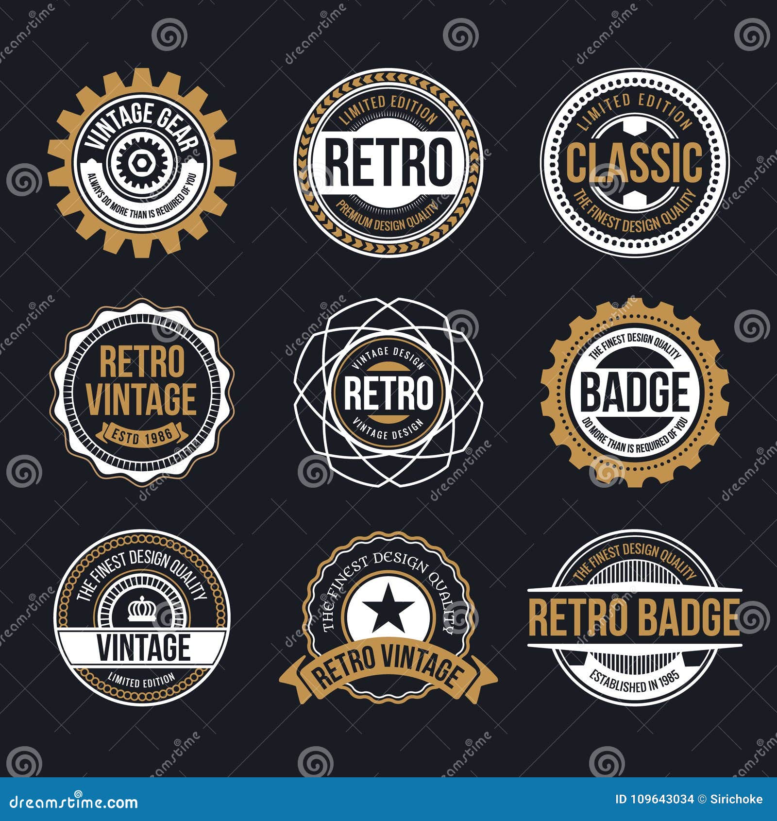 Circle Vintage and Retro Badge Design Stock Vector - Illustration of ...