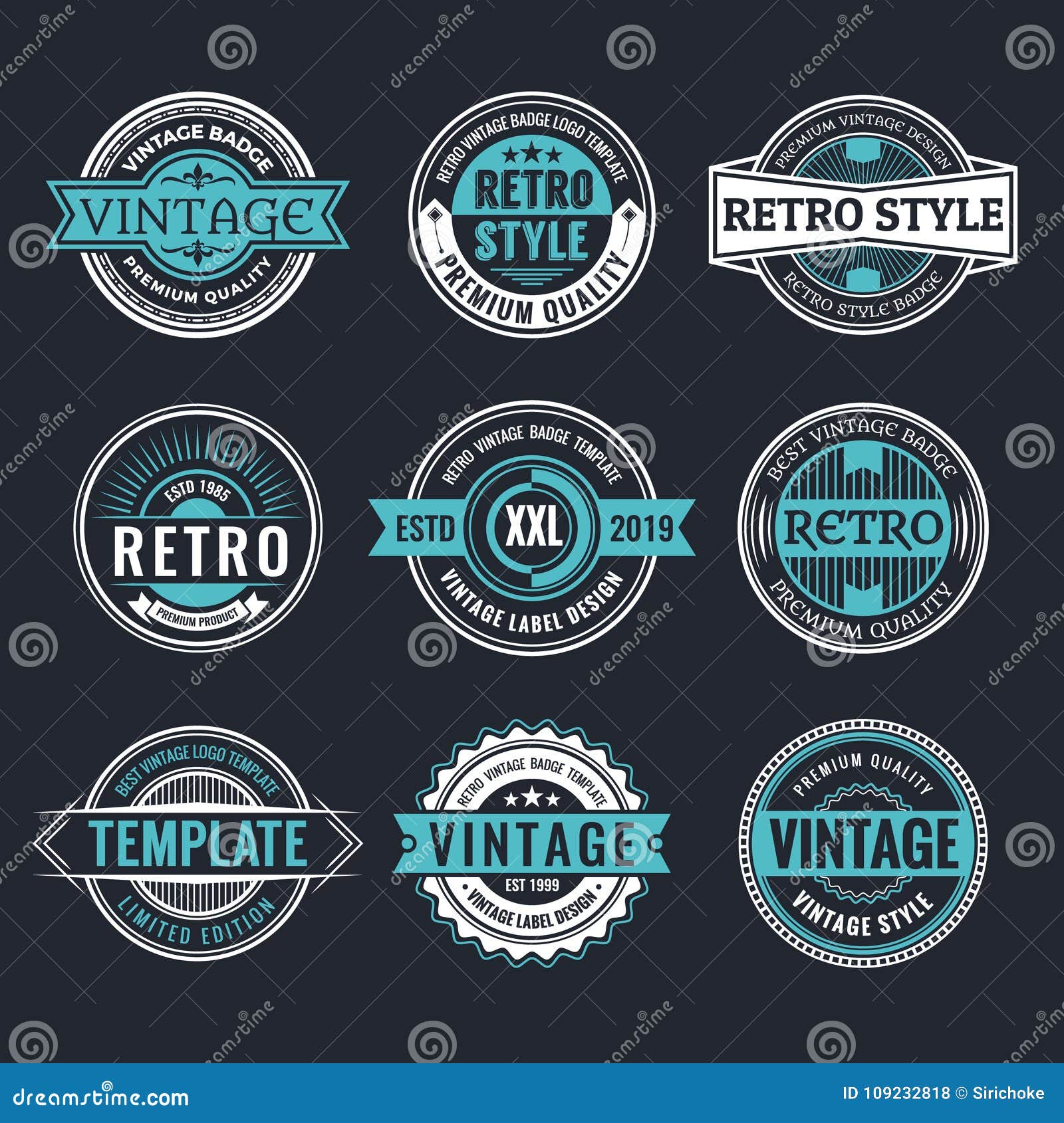 Vintage Badge Logo Template, Simple Floral Logo Idea, Good For Icon ...