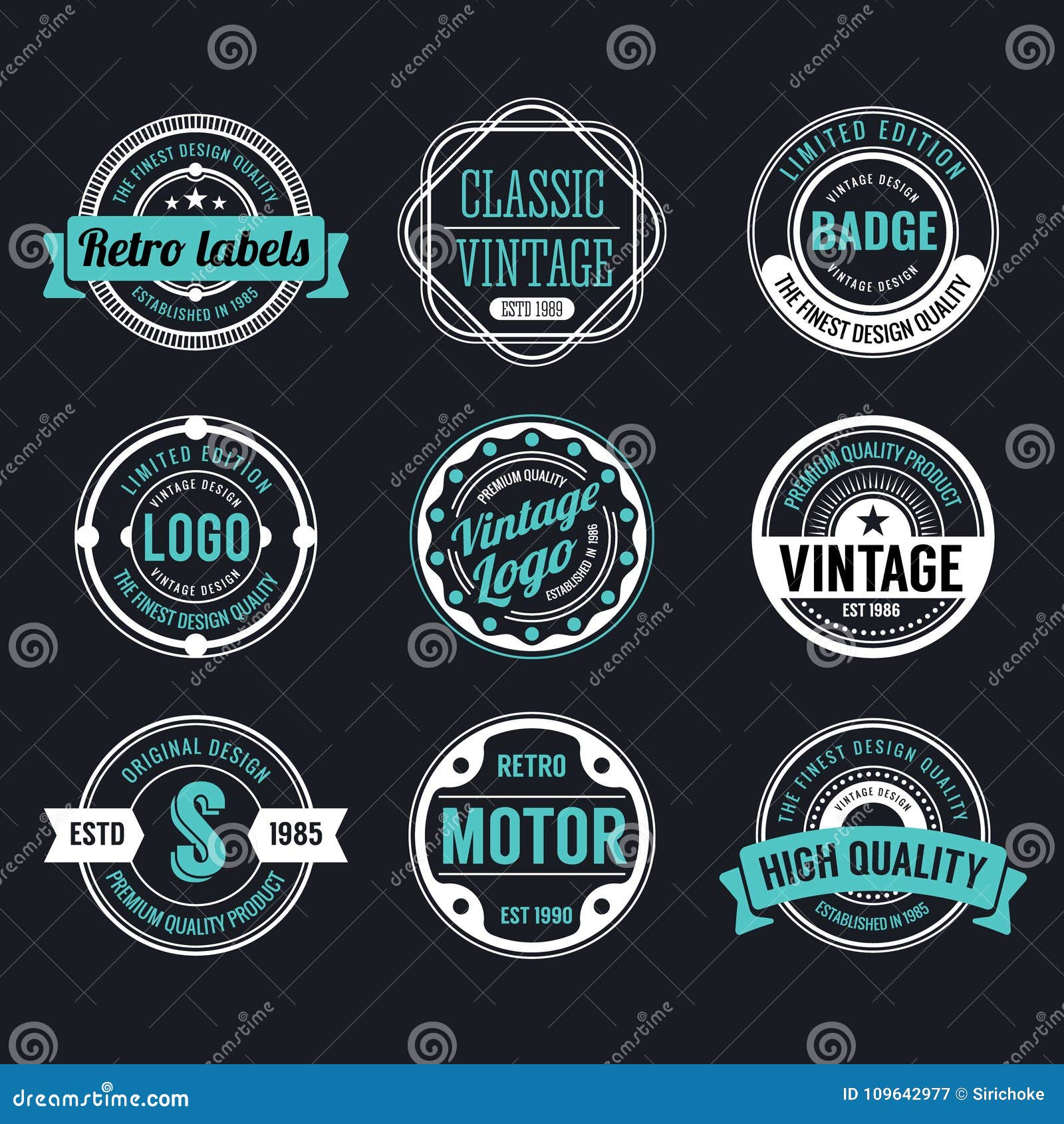 Circle Vintage and Retro Badge Design Stock Vector - Illustration of ...