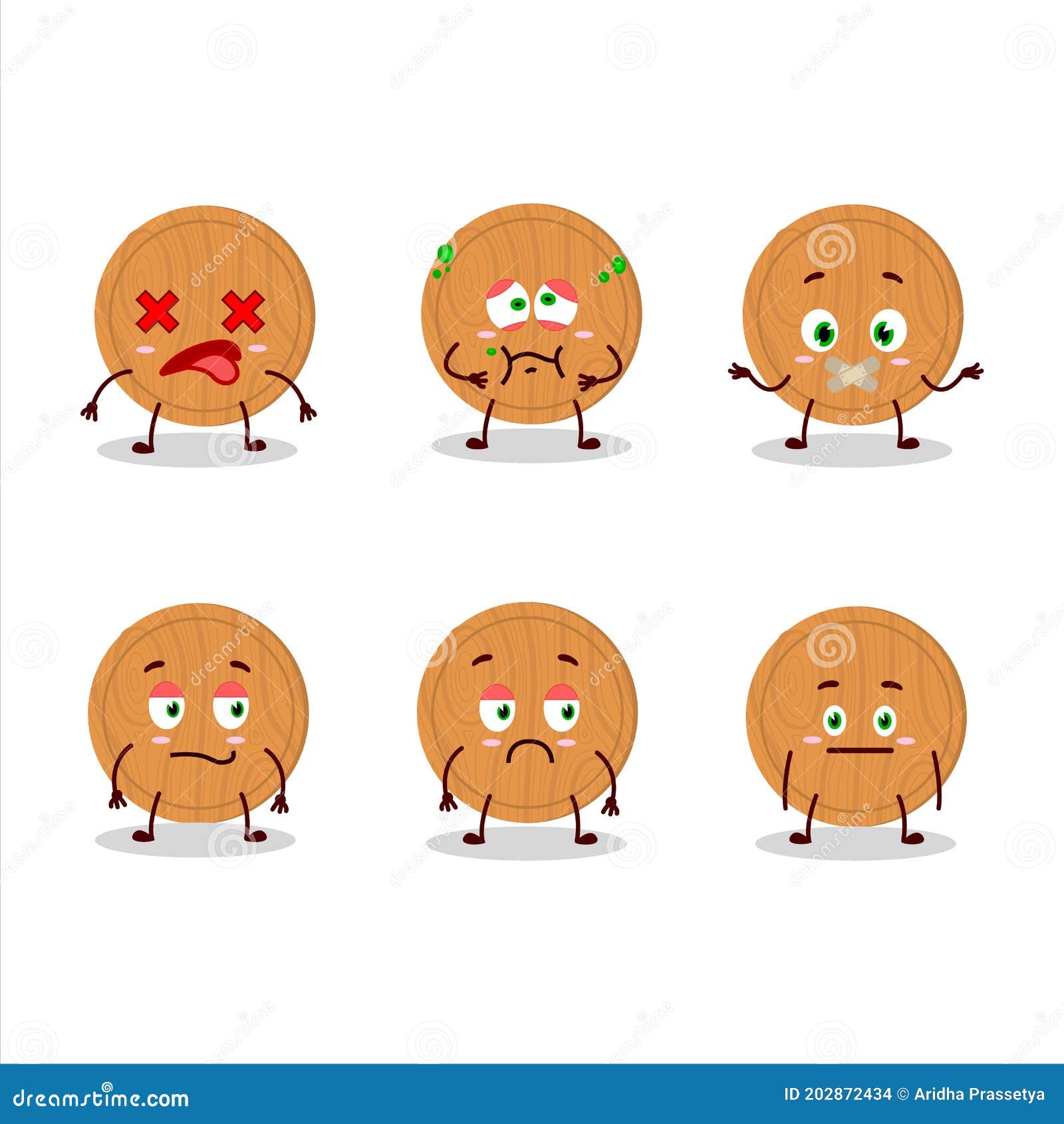 Circle Wood Cutting Board Cartoon Character with Nope Expression Stock  Vector - Illustration of collection, afraid: 202872434