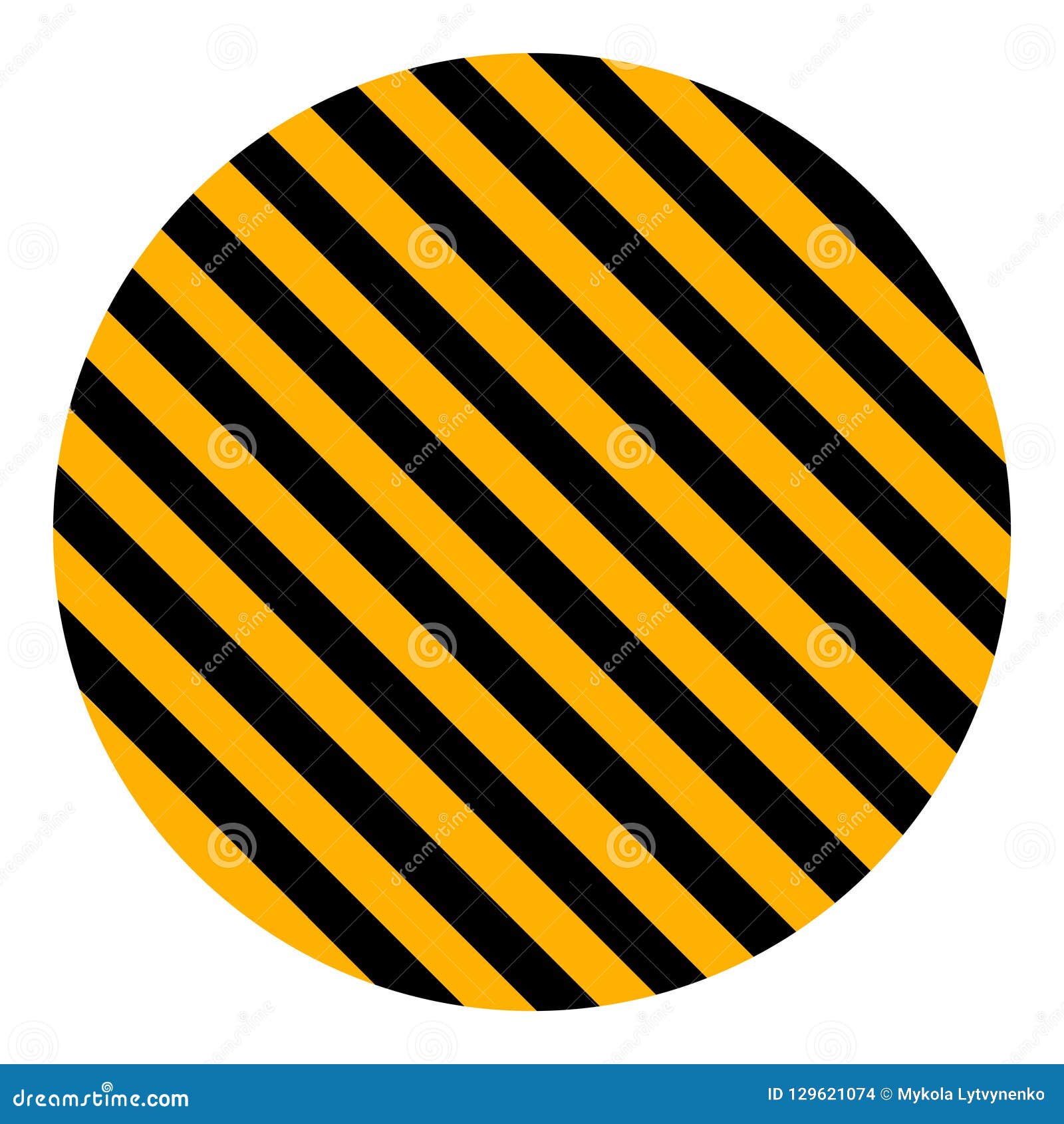 circle yellow and black diagonal stripes,  safety stripe warning, circle warn caution construction background