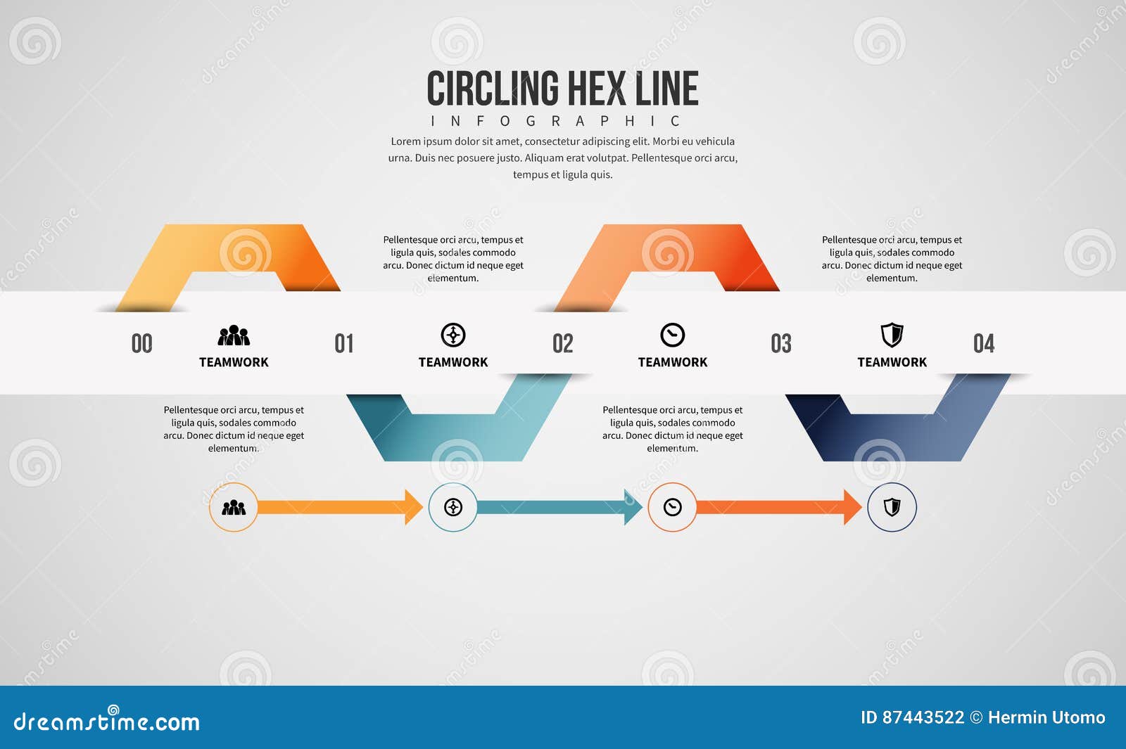 circling hex line infographic