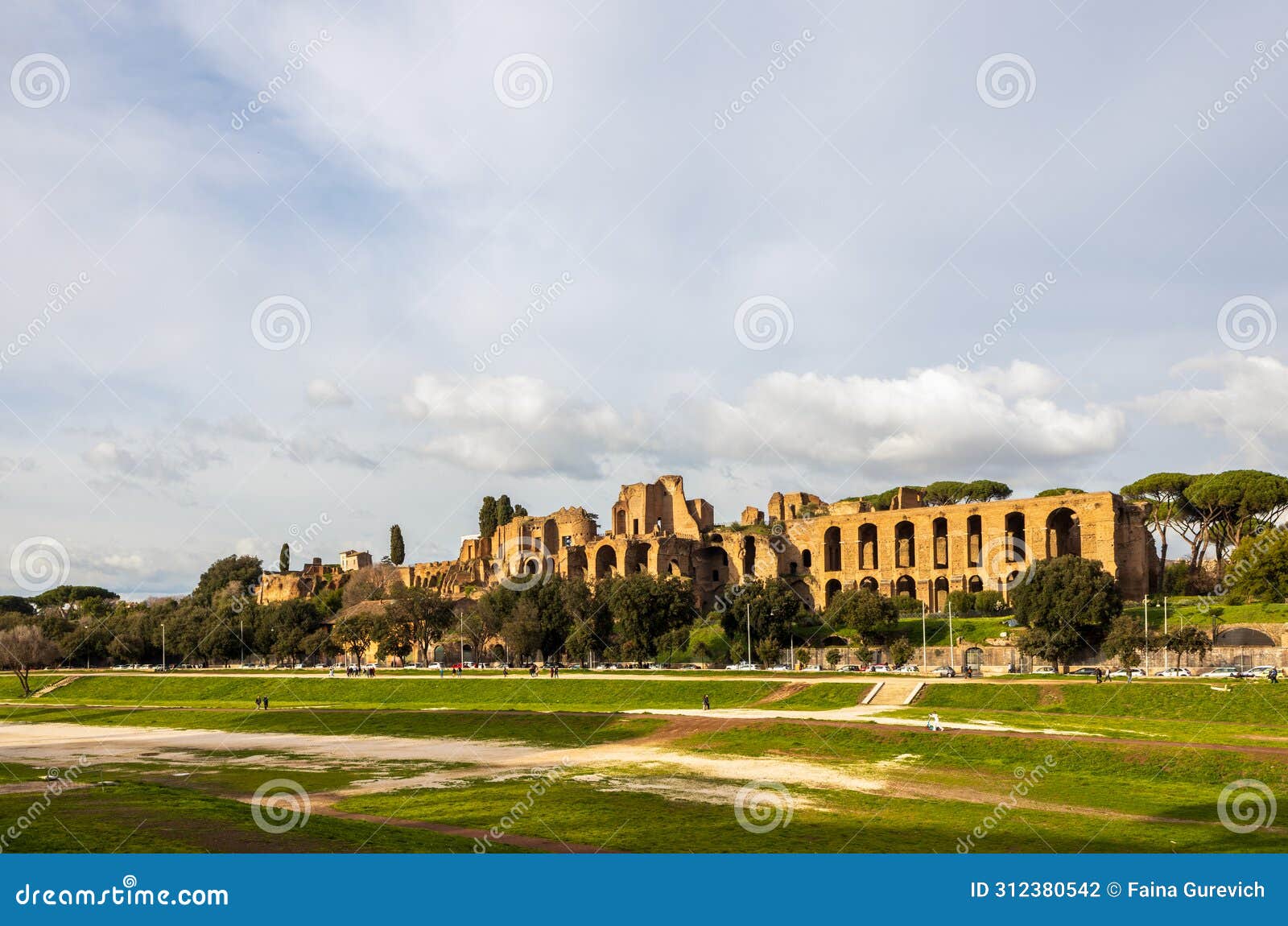 circo massimo and ruins of imperial palace, rome, italy