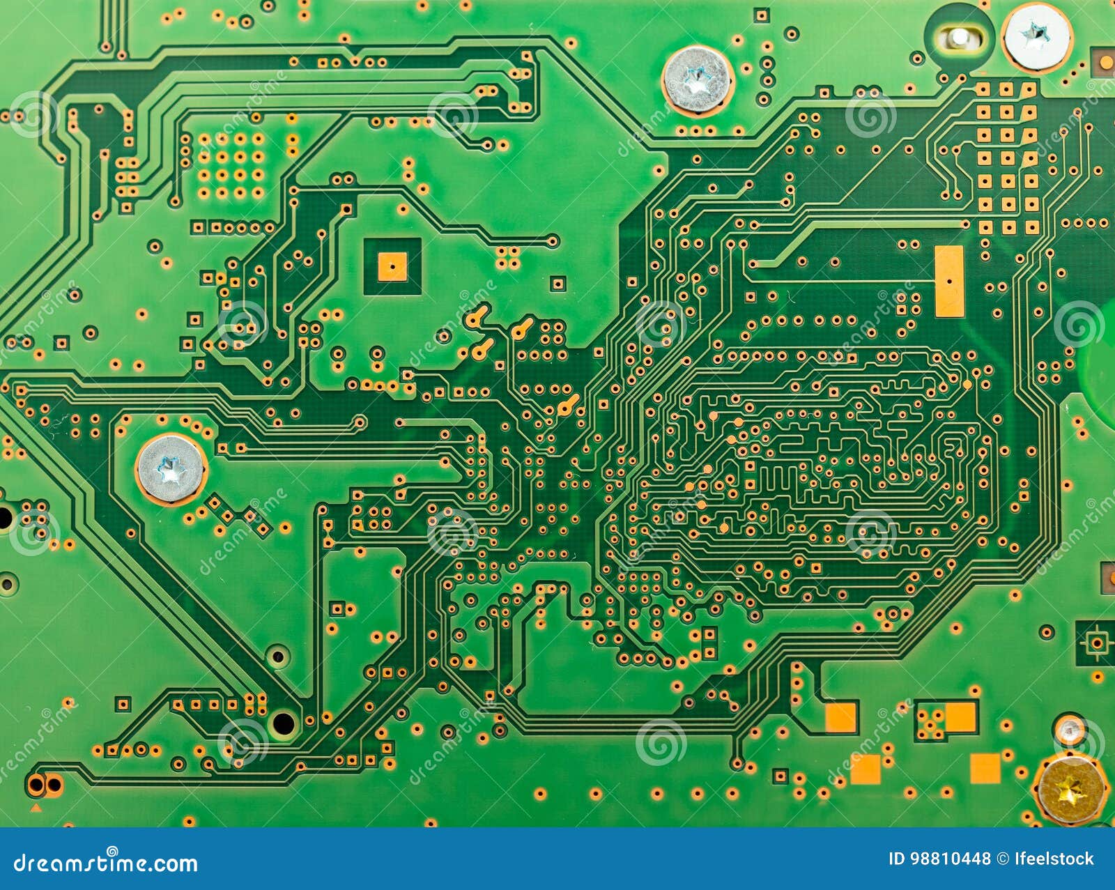 Circuit Board Abstract with Green Color Stock Photo Image of data