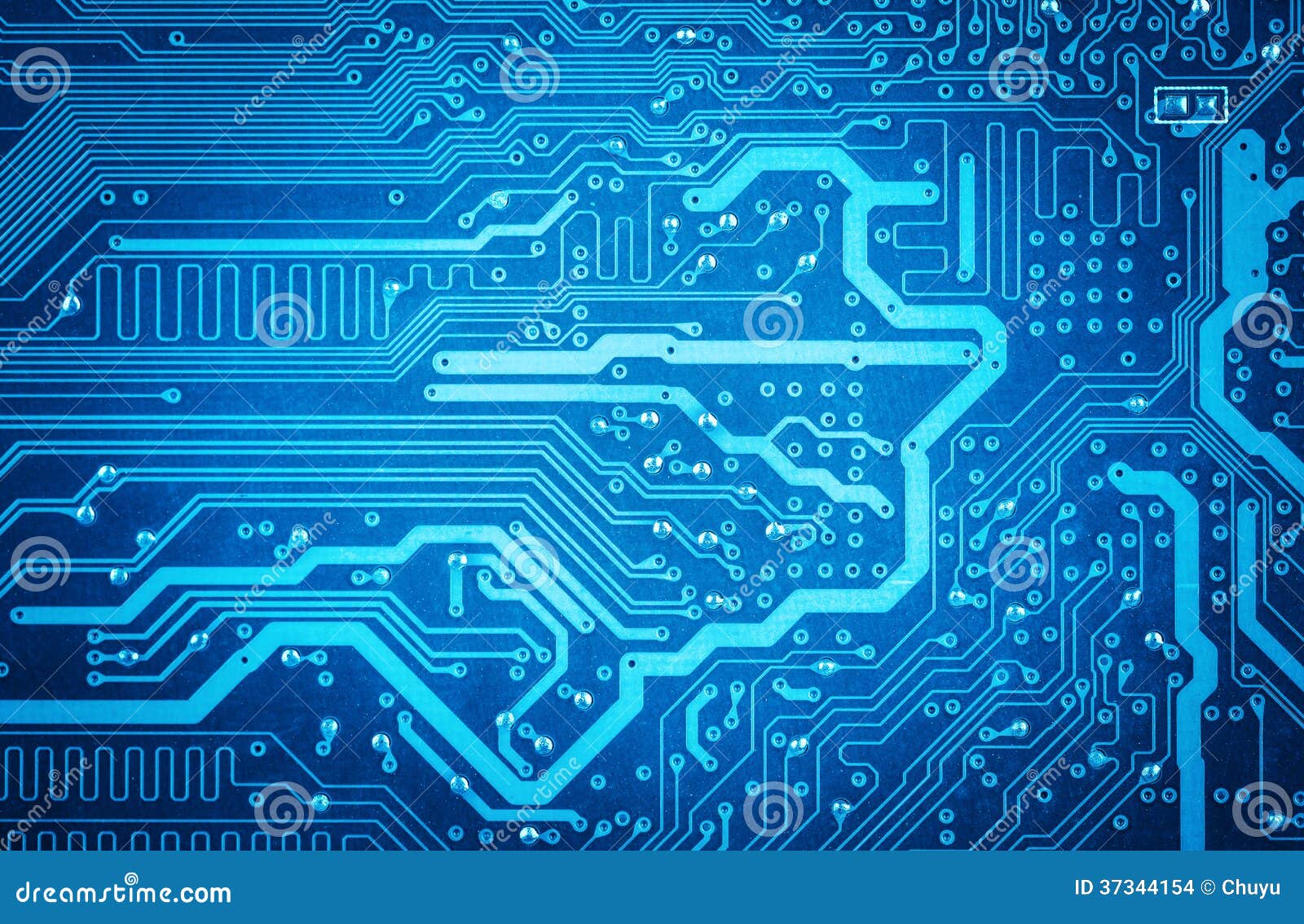 Blue Circuit Board Tech Geek Computer Art 15x10cm #8127 Photograph 6x4"