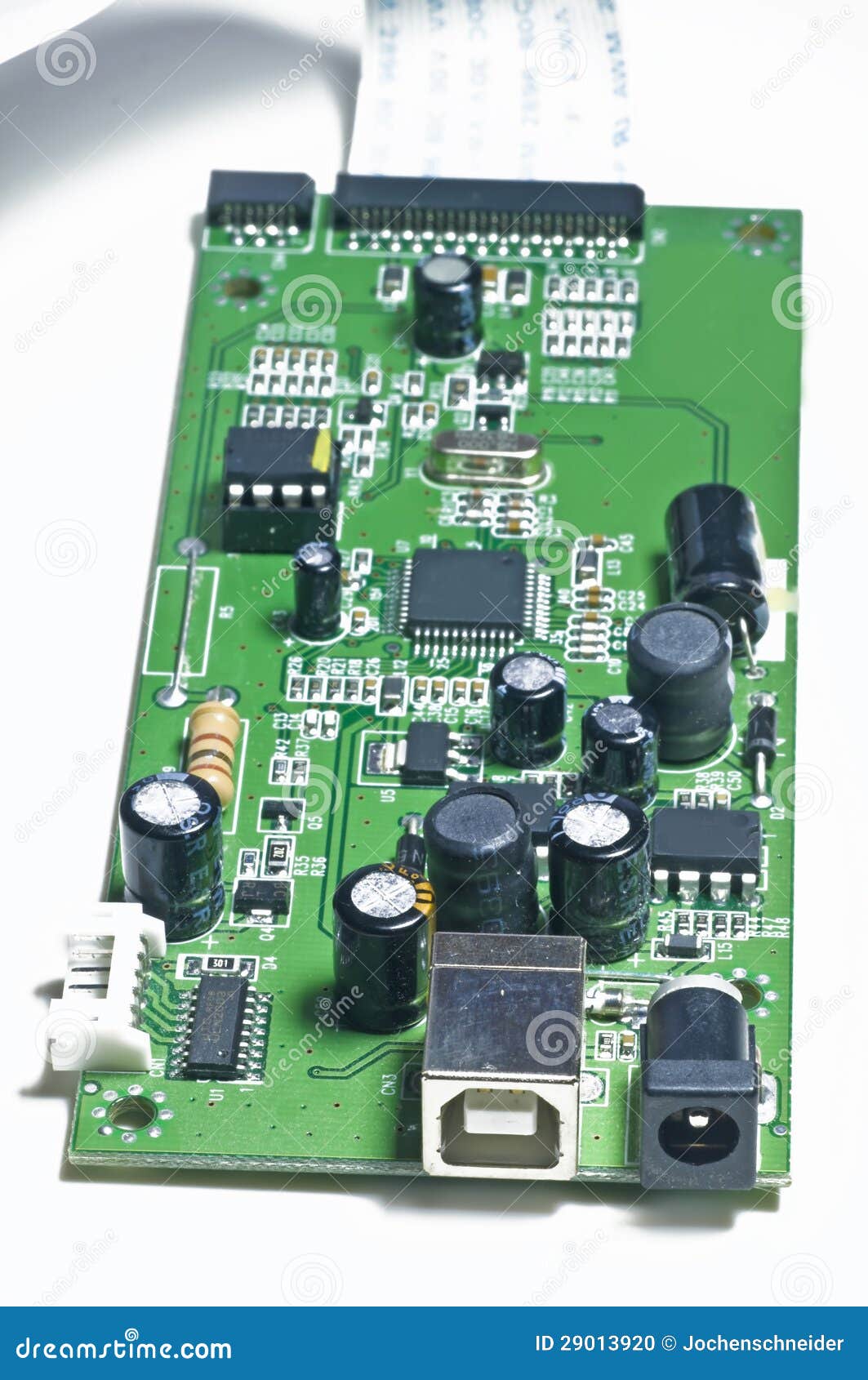 Circuit board of a scanner stock photo. Image of information 29013920