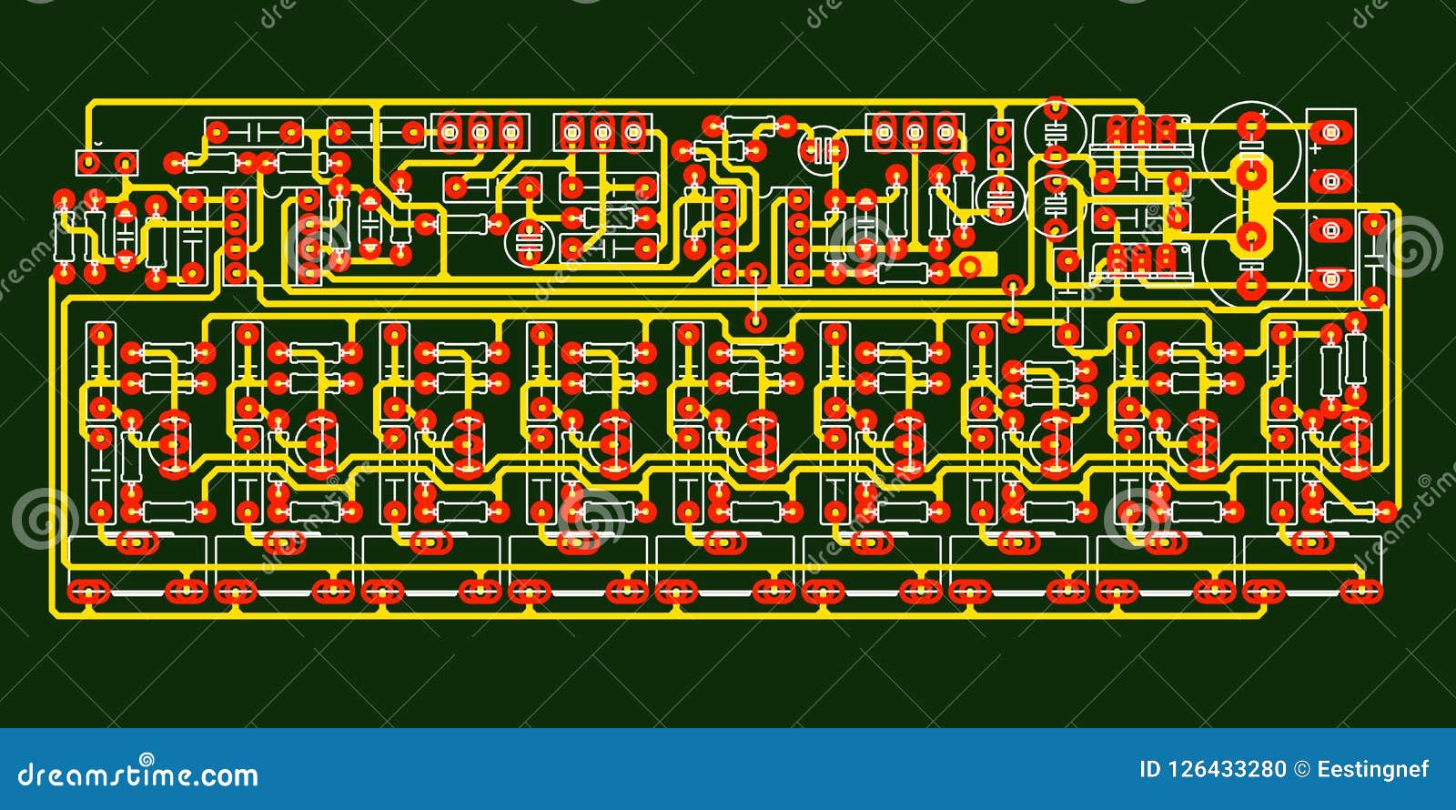 Circuit Board. Technology Template. Vector Illustration. Stock Vector