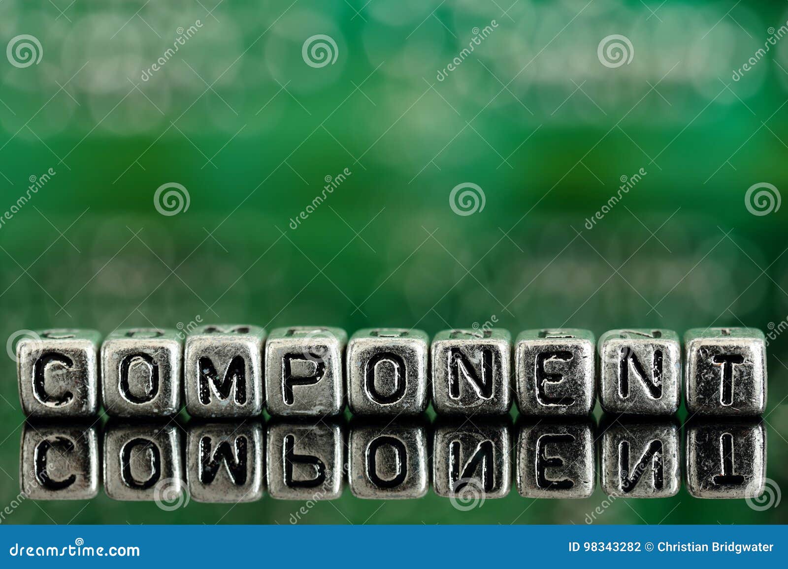 Circuit Board with the Word Component on Beads Stock Photo Image of