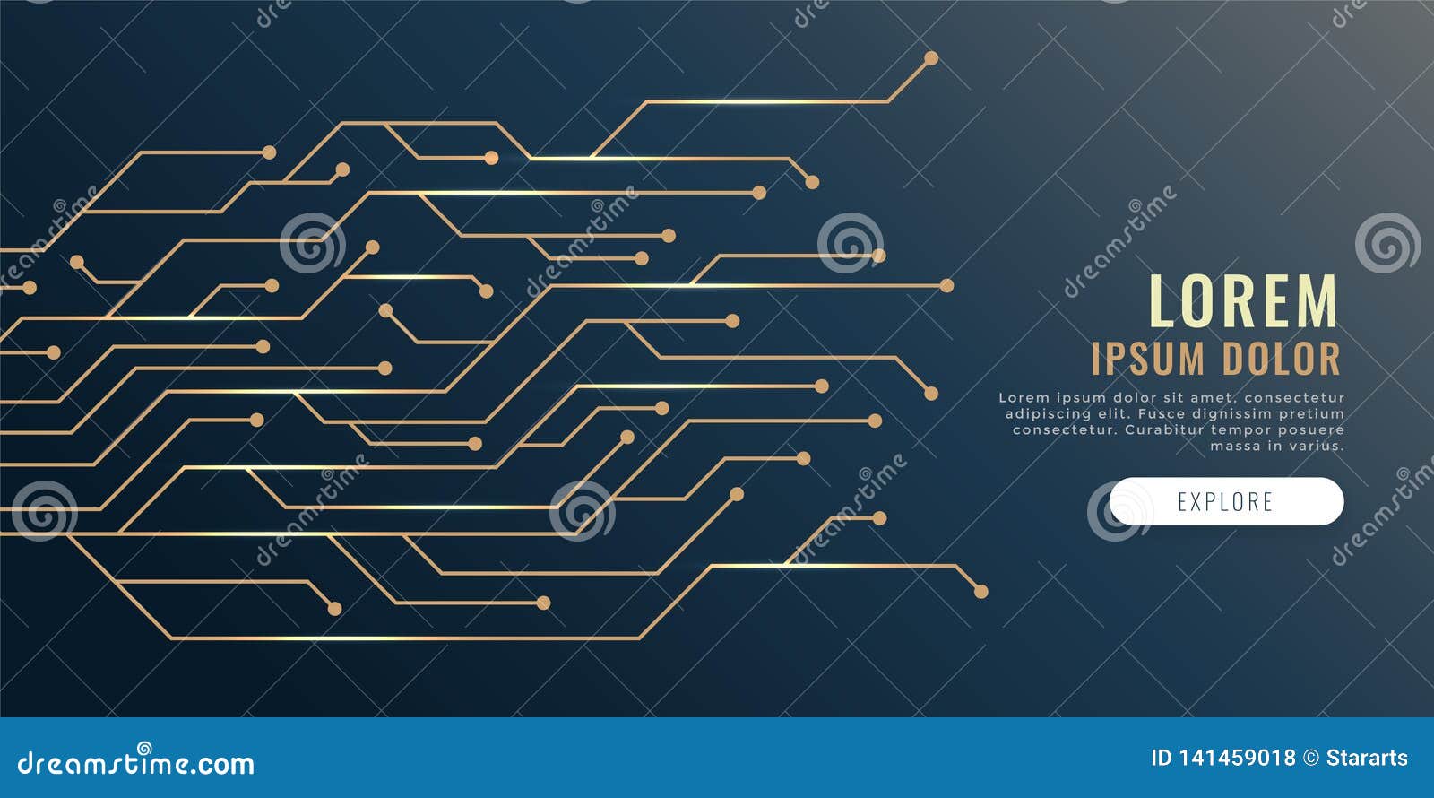 Circuit Lines Diagram Technology Banner Stock Vector Illustration of