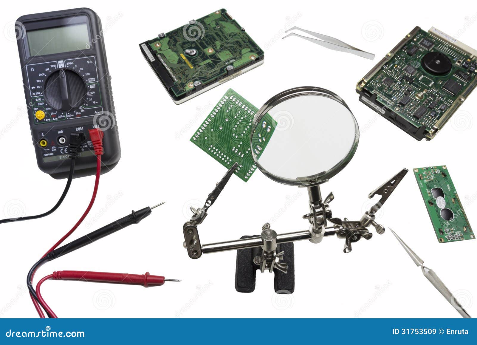 Circuit repair stock image. Image of work, magnifying 31753509