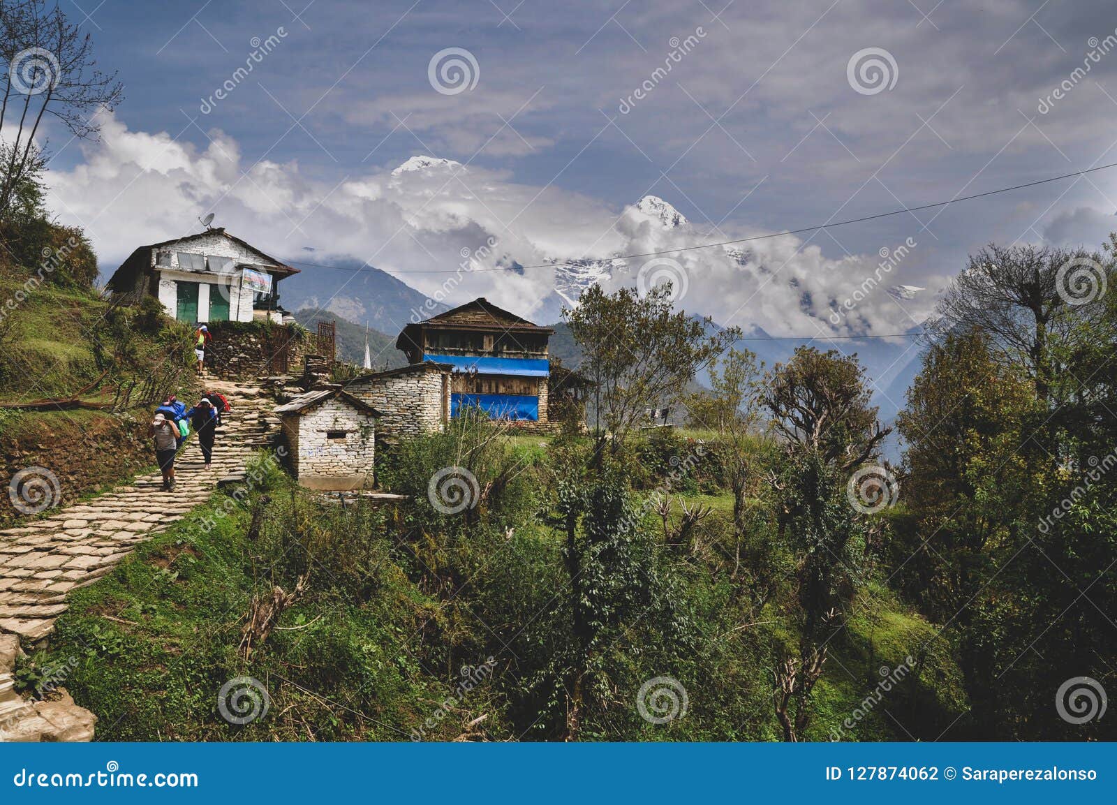Circuito De Annapurna Que Trekking Fotografia Editorial Imagem de
