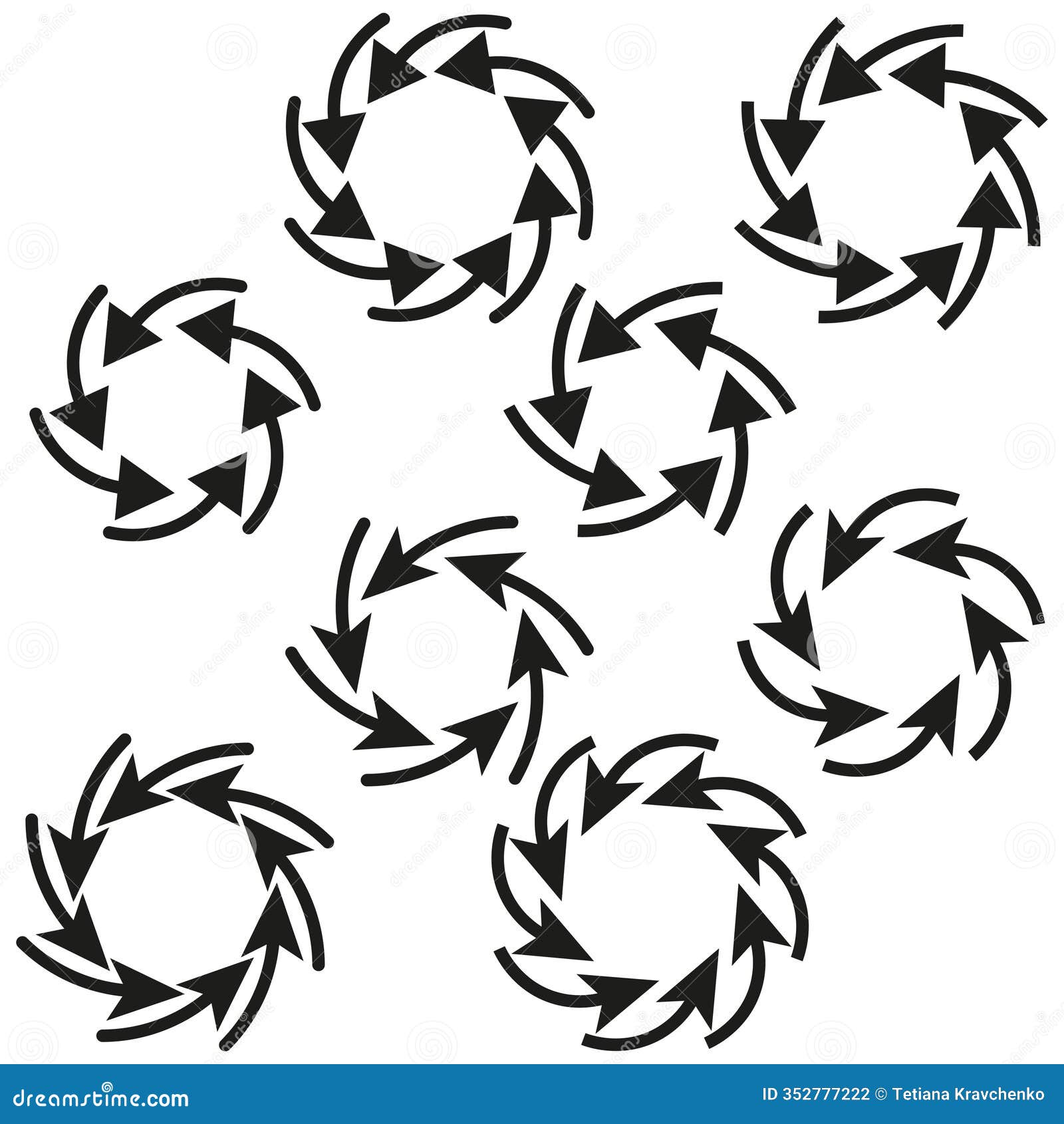 circular arrow icons. rotating  s. abstract black s. dynamic graphic .