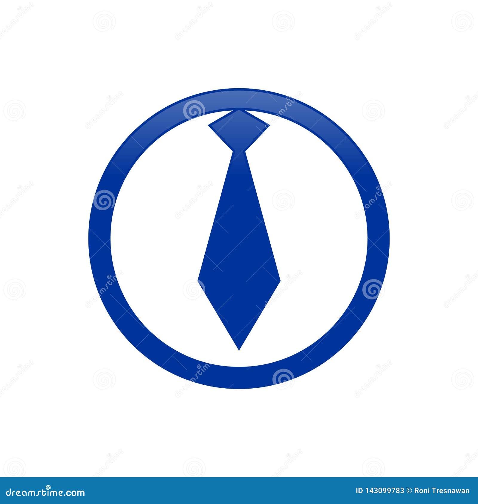 Circular Business Employee Tie Blue Icon Symbol Design Stock Vector ...