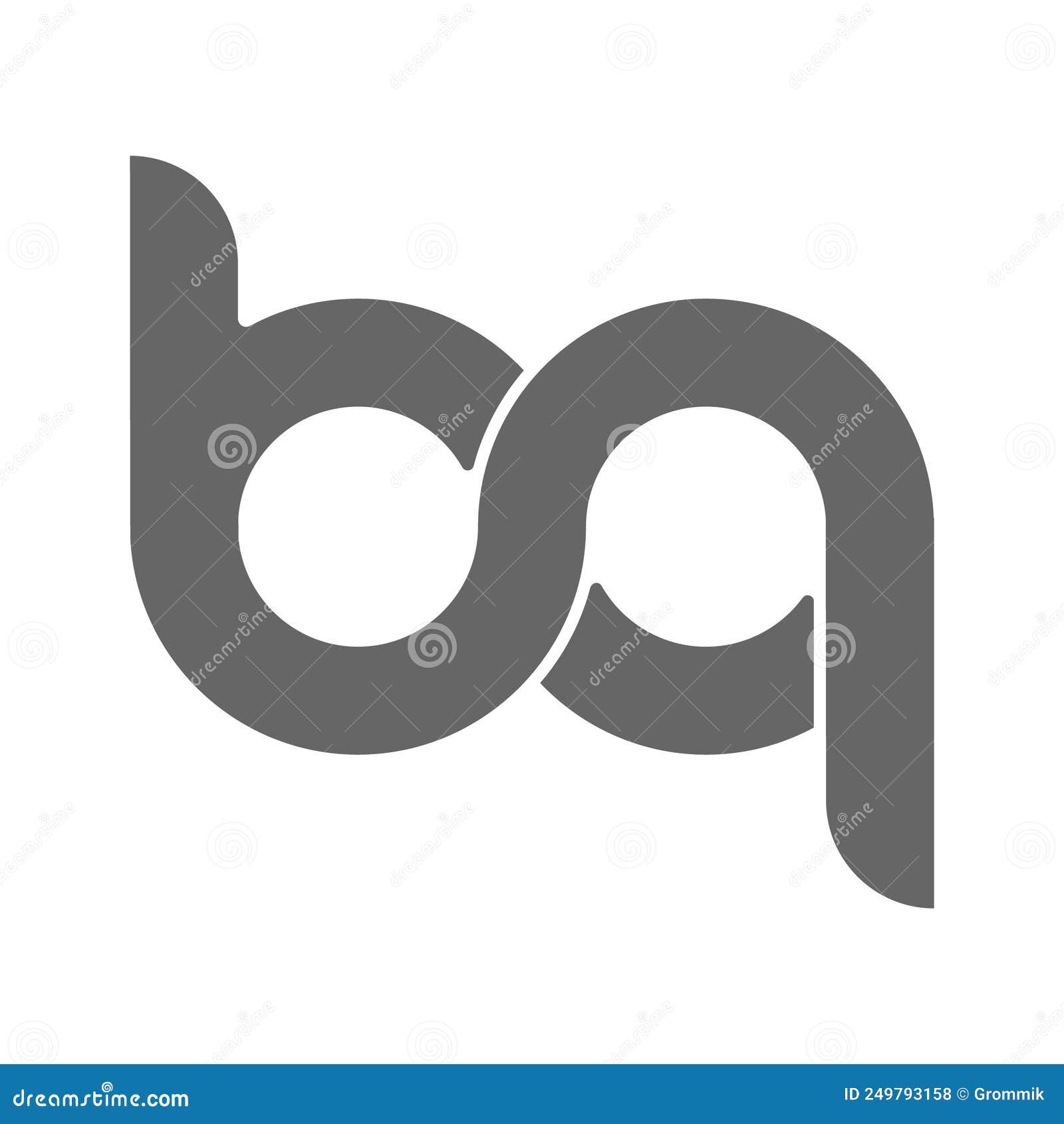 Circular Combination of Lowercase Letters B and Q. Design for a