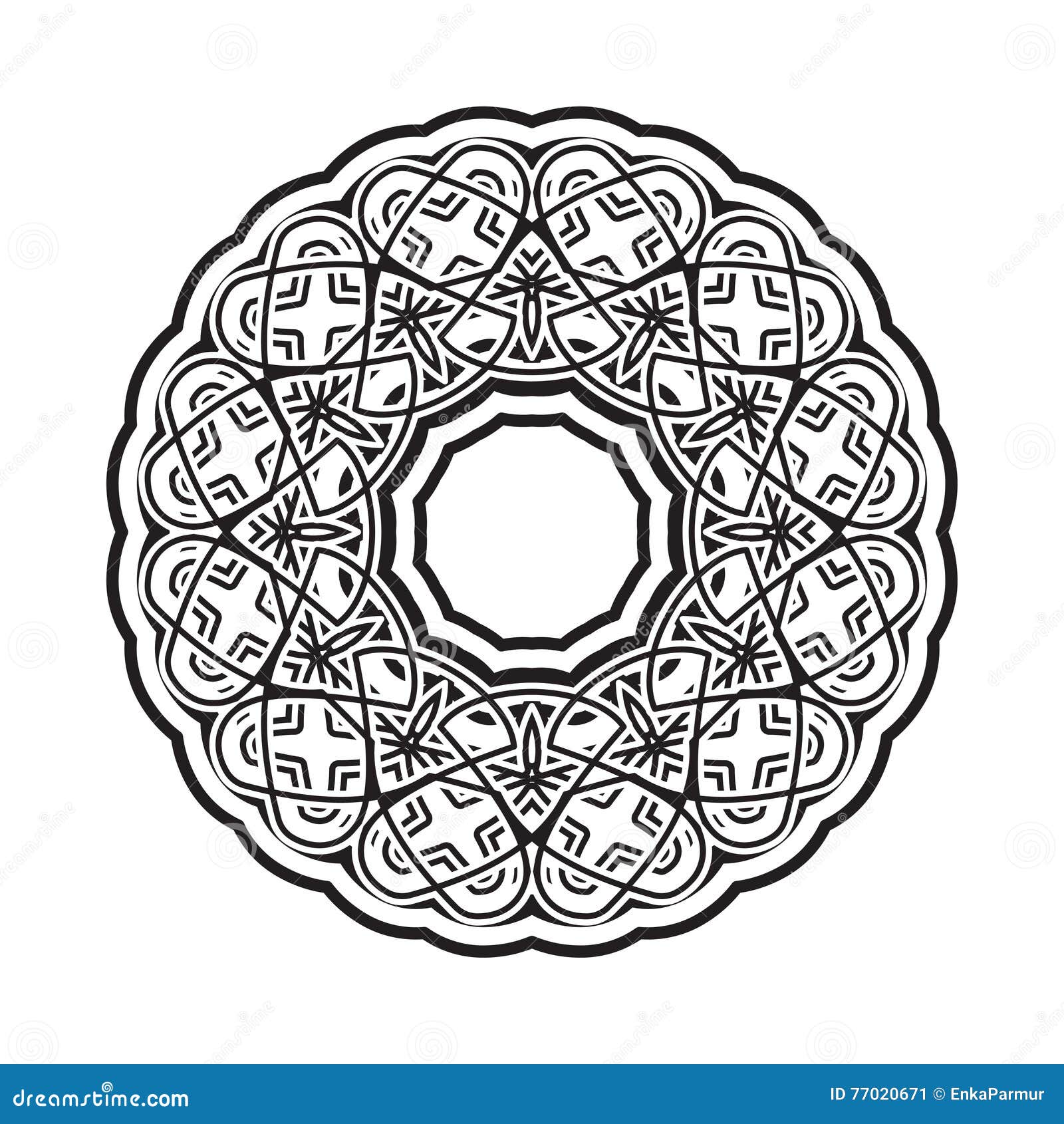 Circular Design Element in Eastern Style Stock Vector - Illustration of ...