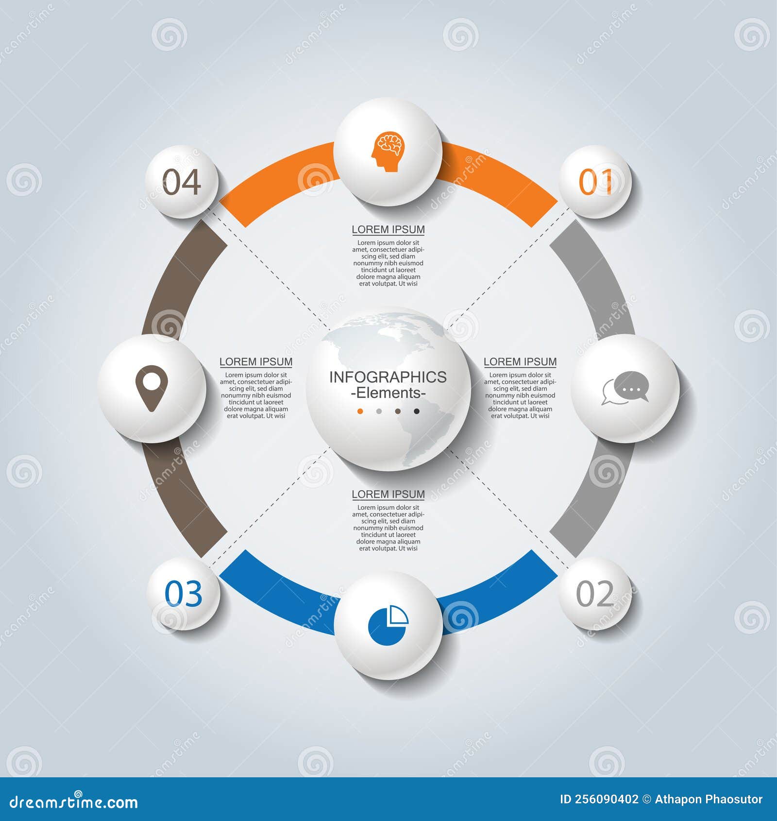 Circular Diagram Infographic Business Template Elements Stock Vector ...