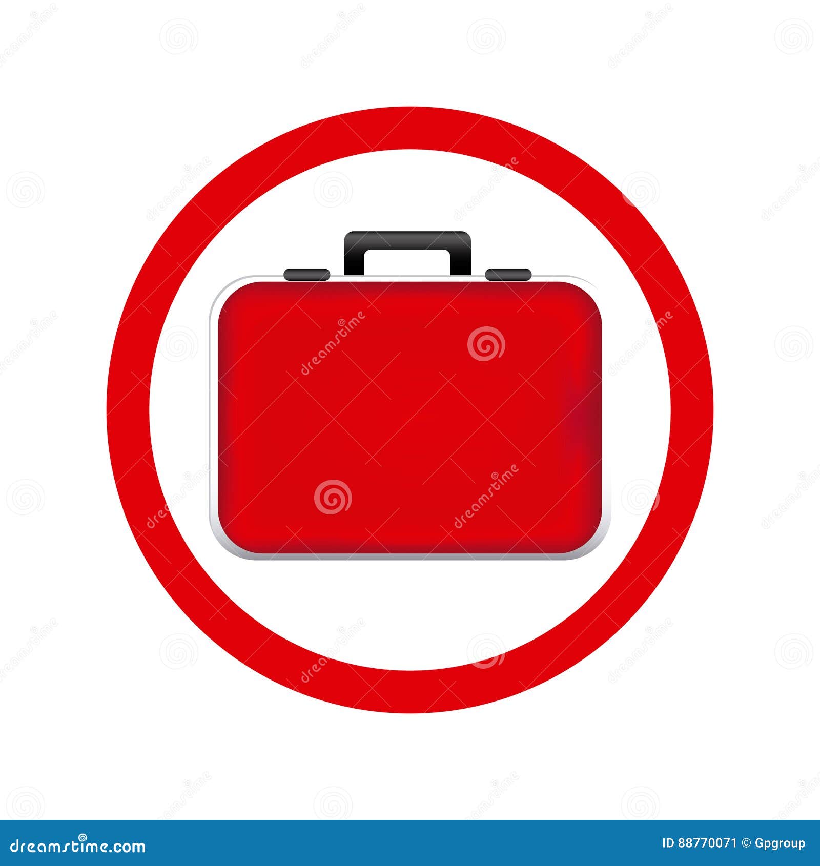 circular frame red firts aid kit and handle
