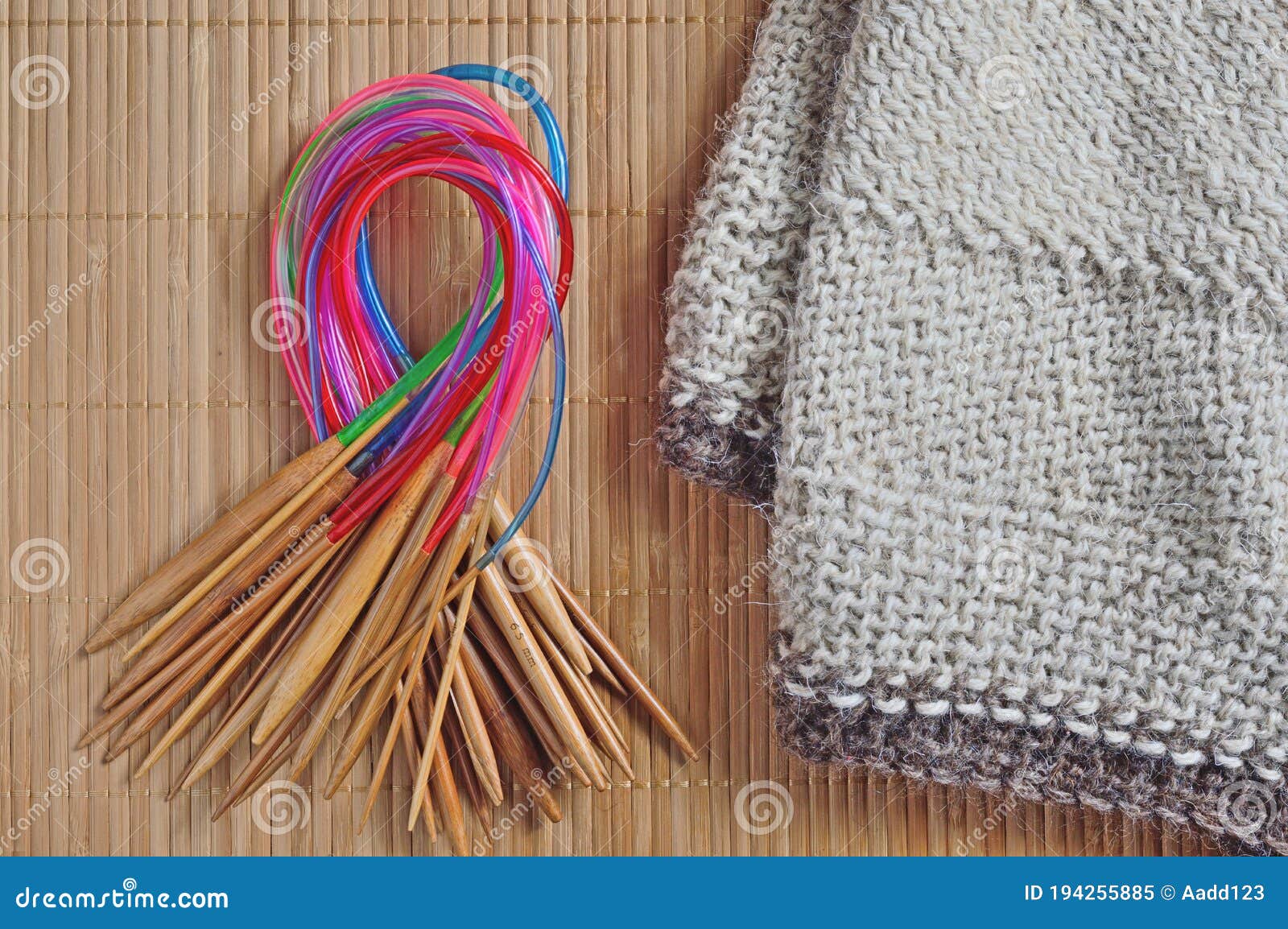 Circular knitting needles stock image. Image of knitwear