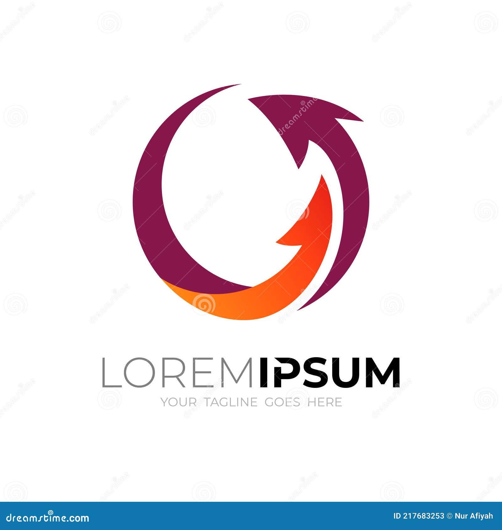 Circular Logo with Arrow Design Combination, Simple Arrow Logo Stock