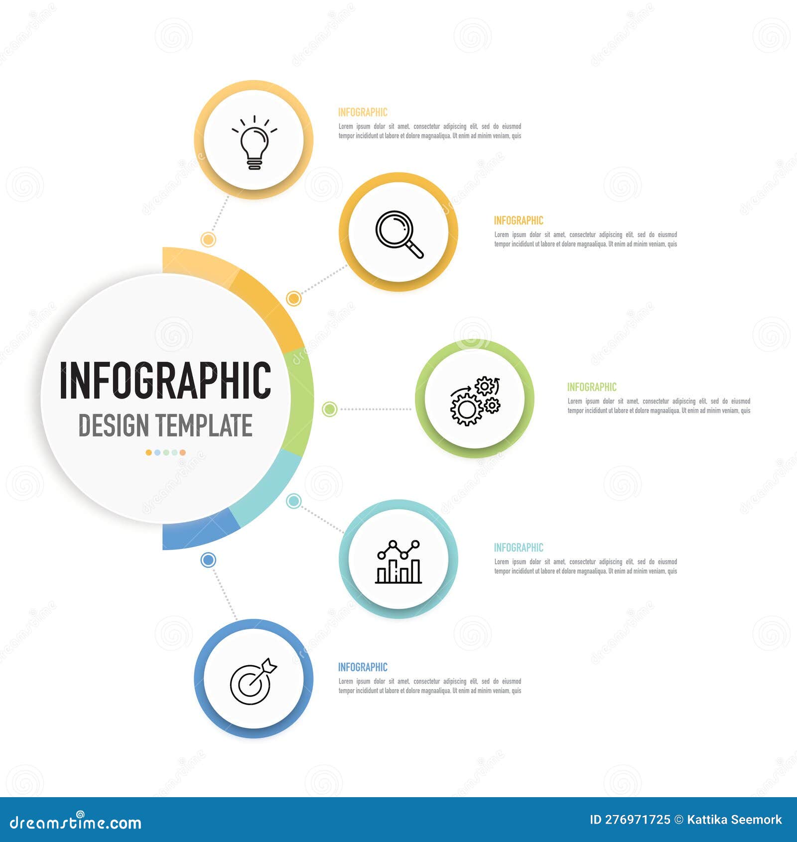 Circular Mind Map Infographic for Business Presentation Stock Vector ...