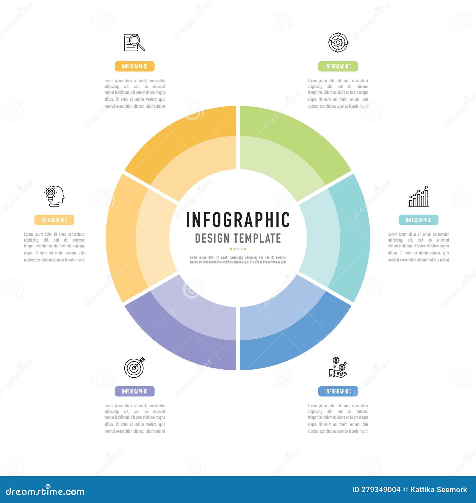 Circular or Pie Chart Infographic for Business Presentation Stock ...