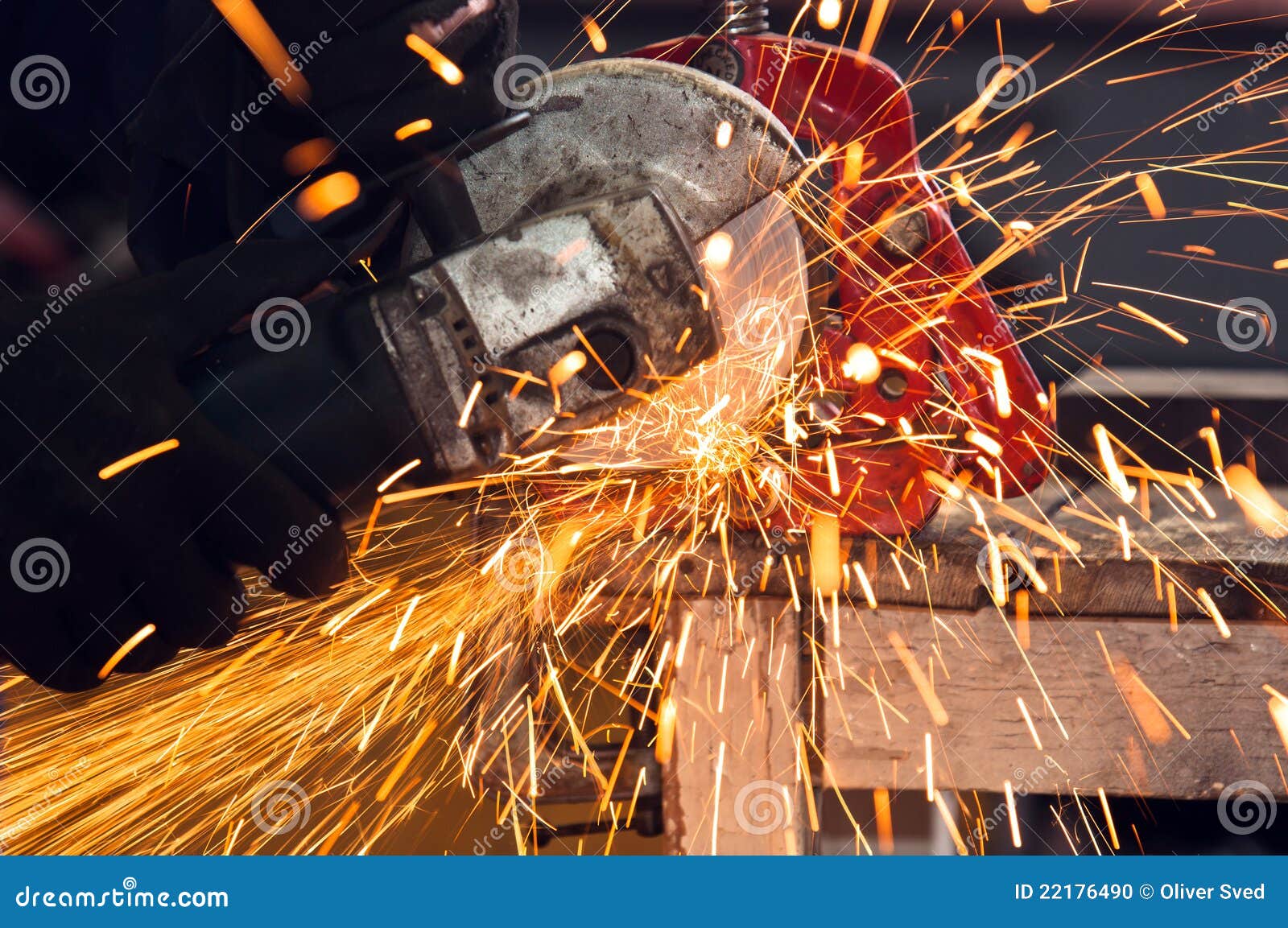 Circular saw in action stock photo. Image of circular 22176490