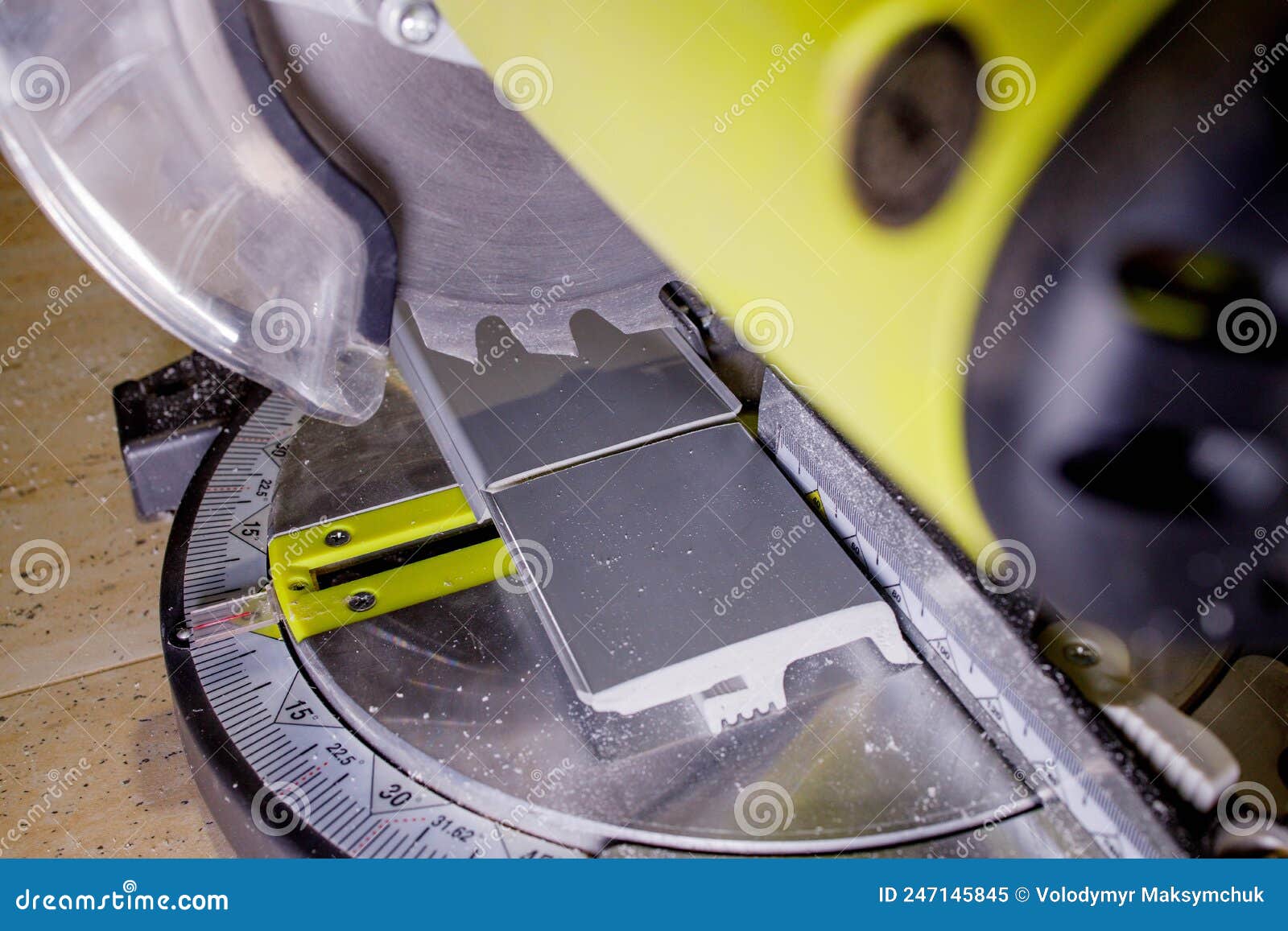 The Circular Saw Cuts the Plinth. Tool for Repair Work. Stock Image