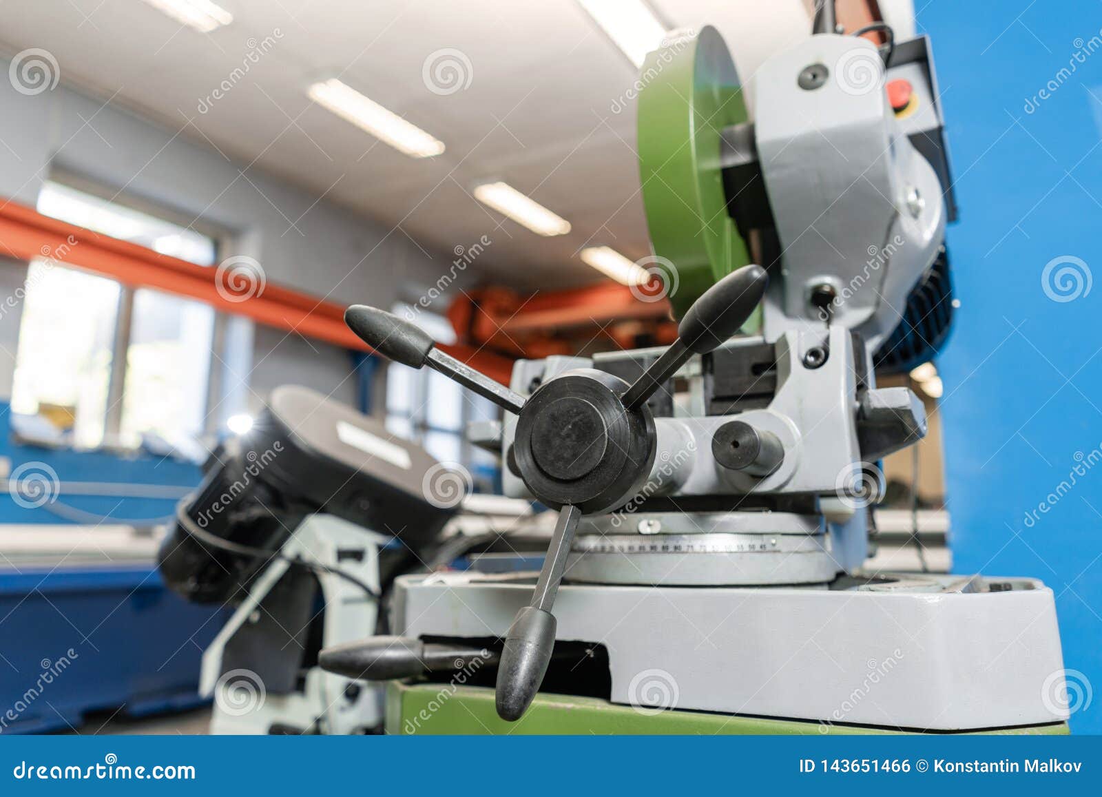 Circular Saw Machine. Cutting a Metal and Steel with with Sharp