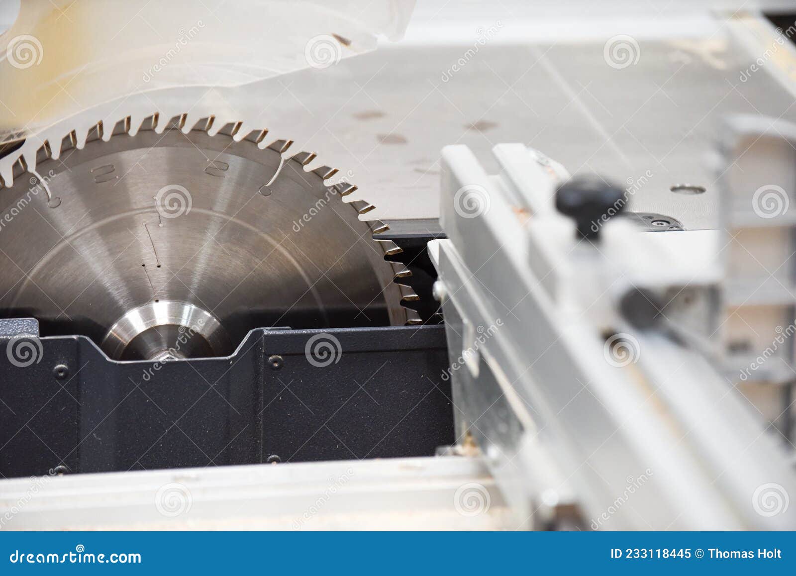 Circular Saw Used To Cut Wood To Size in a Carpentry Stock