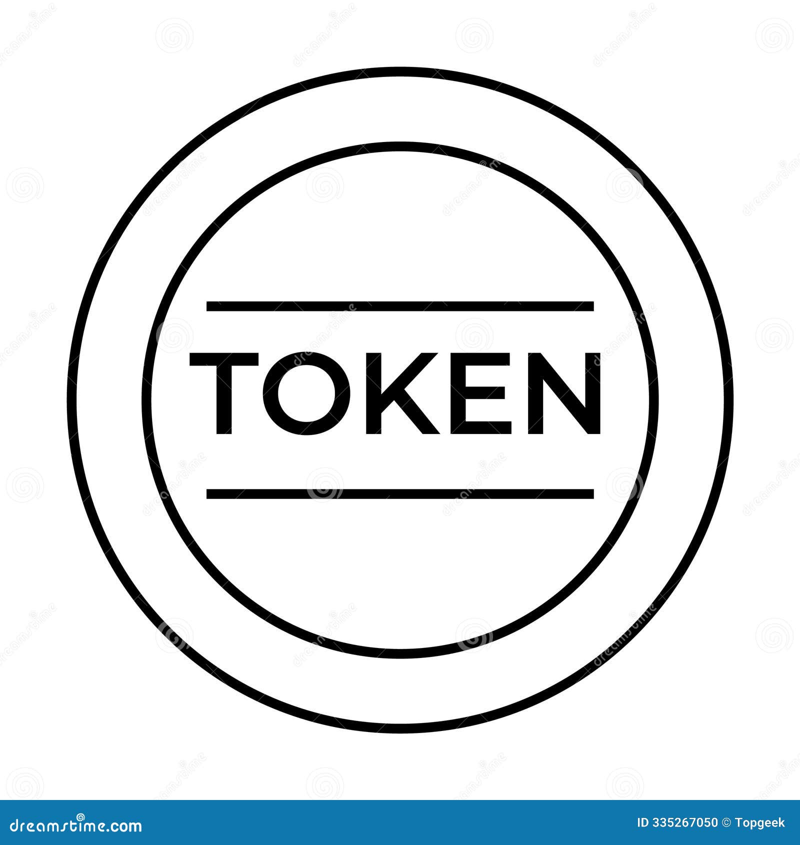 Circular Token Design with TOKEN Text in Center and Double Outer Ring Stock  Vector - Illustration of lines, clean: 335267050
