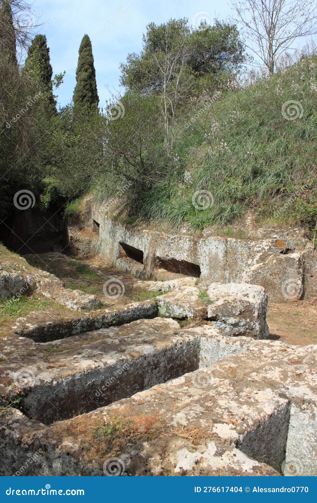 circular tombs in the necropolis of cerveteri