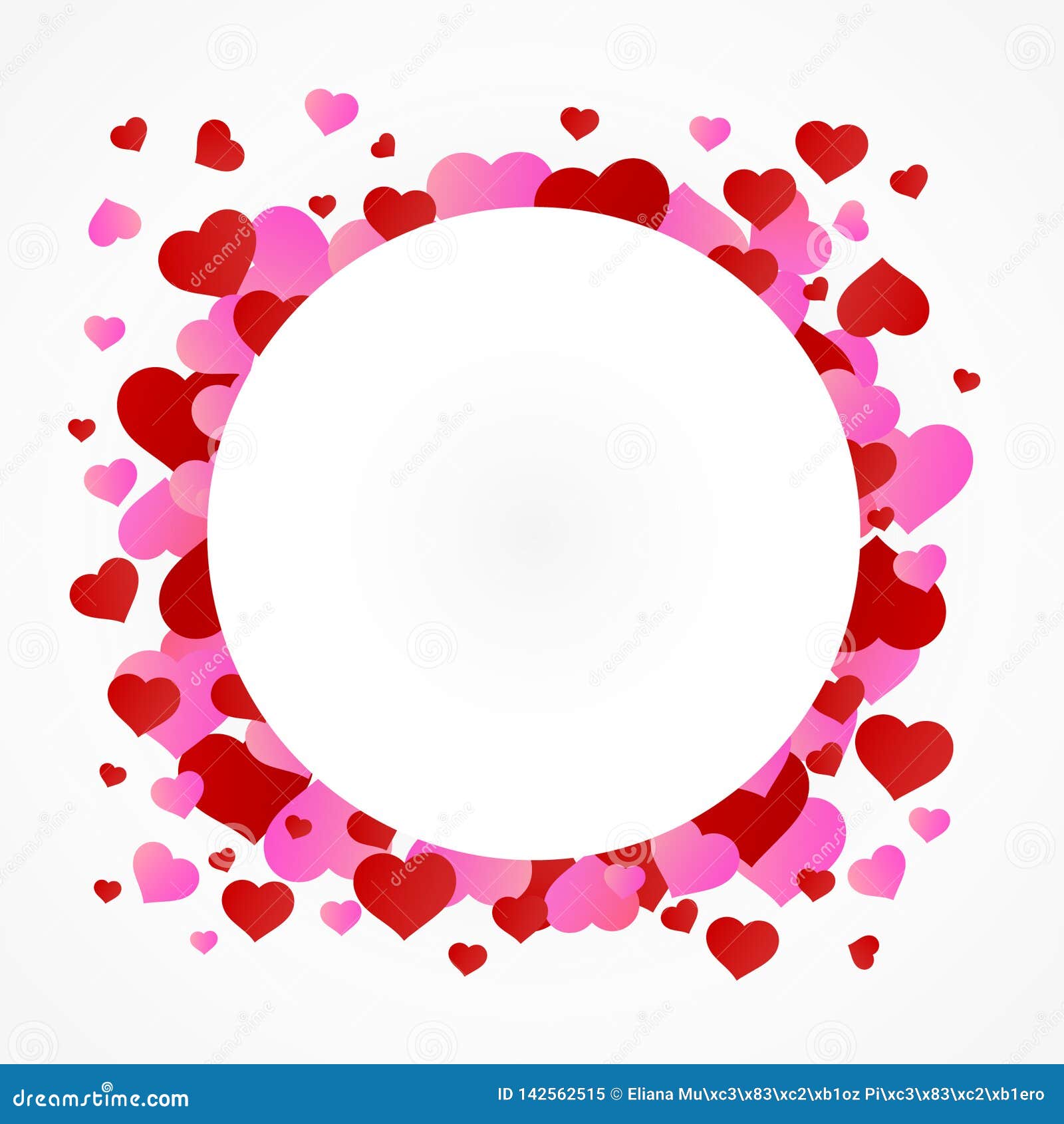 white circle on colorful hearts