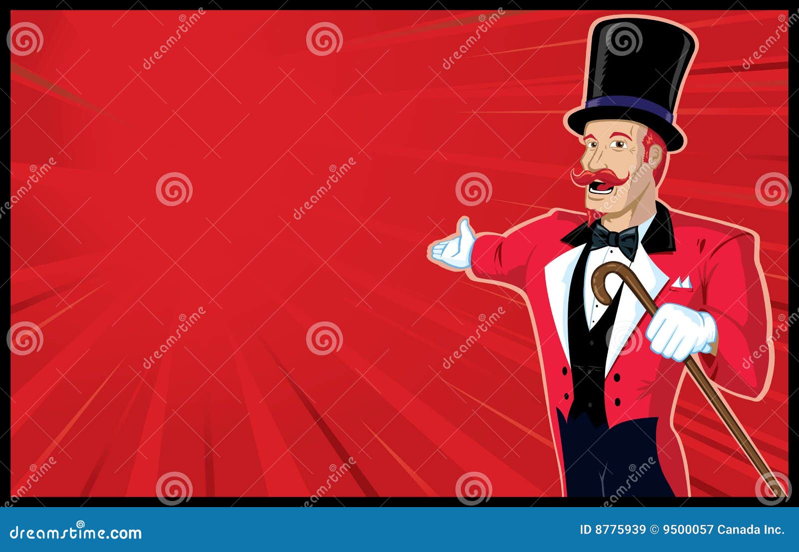 circus announcer with background