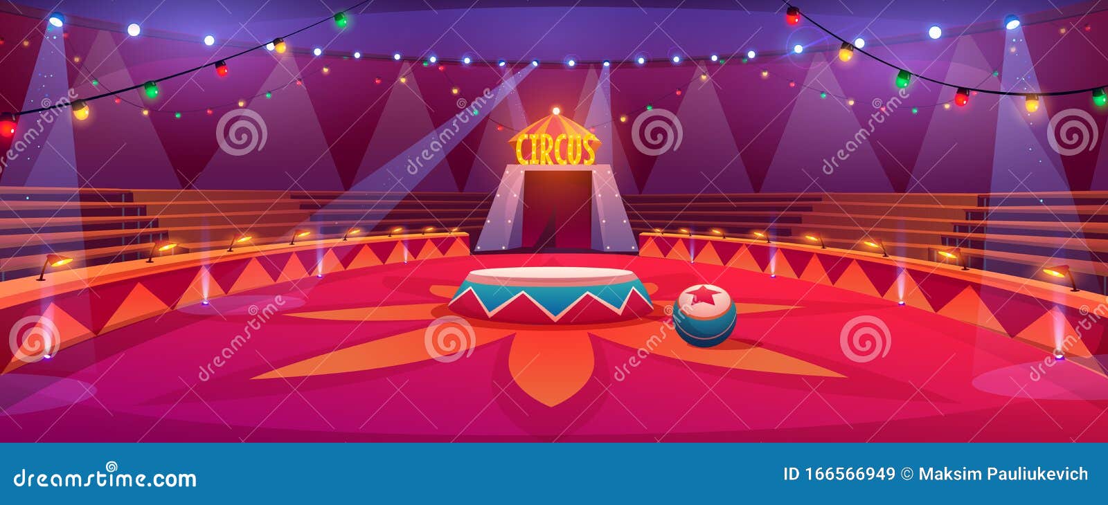 circus arena classic round stage under tent dome