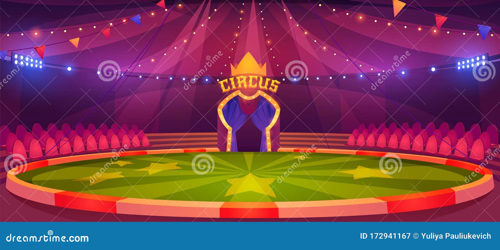 circus arena, round stage for performance