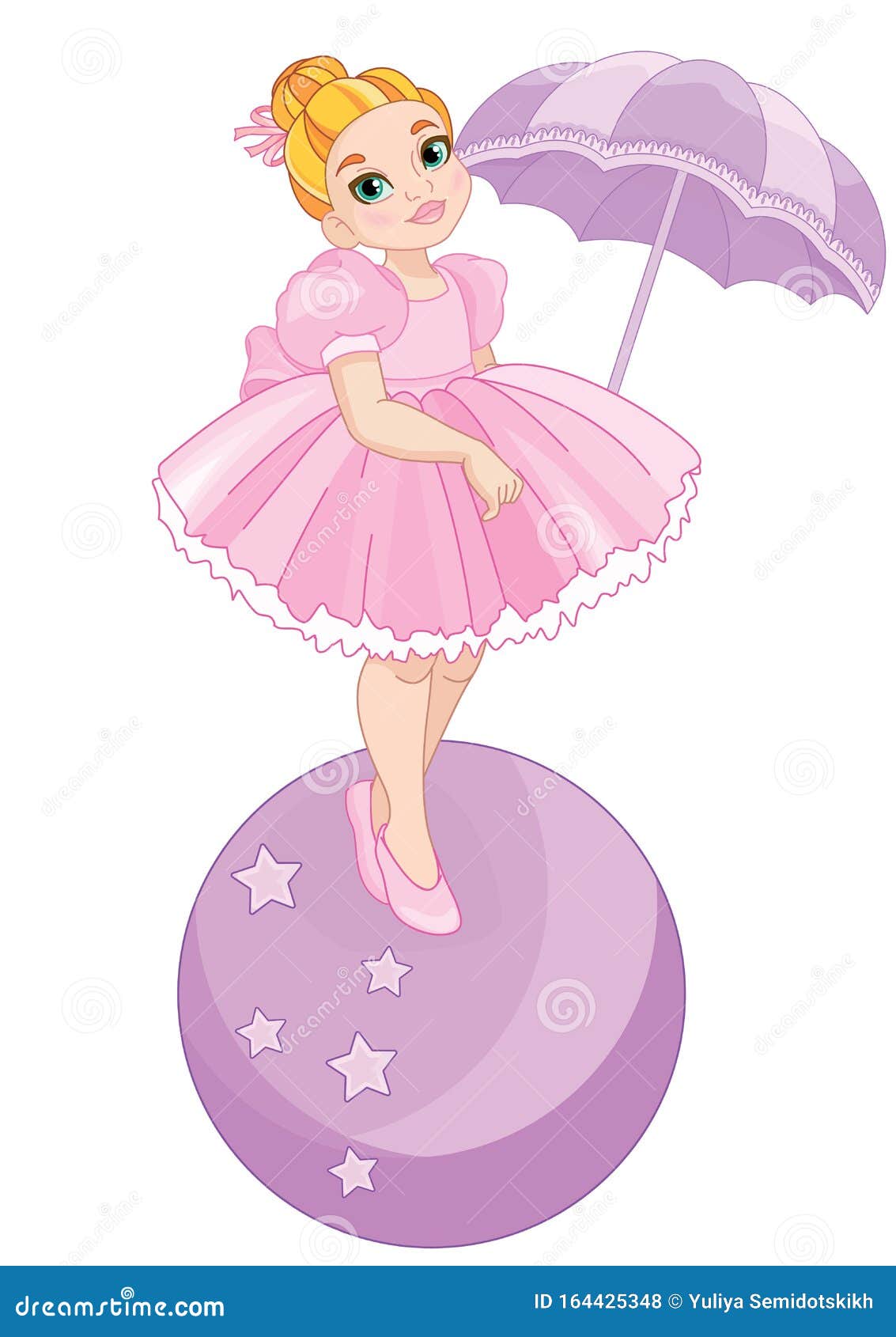 Little Circus Princess on the Ball Stock Vector - of ballerina, umbrella: