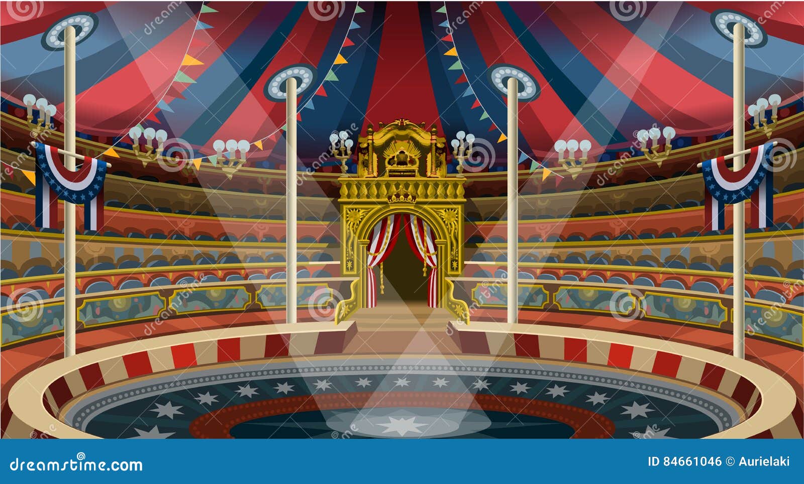 Circus Carnival Banner Tent Invite Theme Park Vector