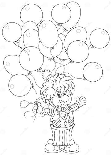 Circus clown with balloons stock vector. Illustration of comedian ...