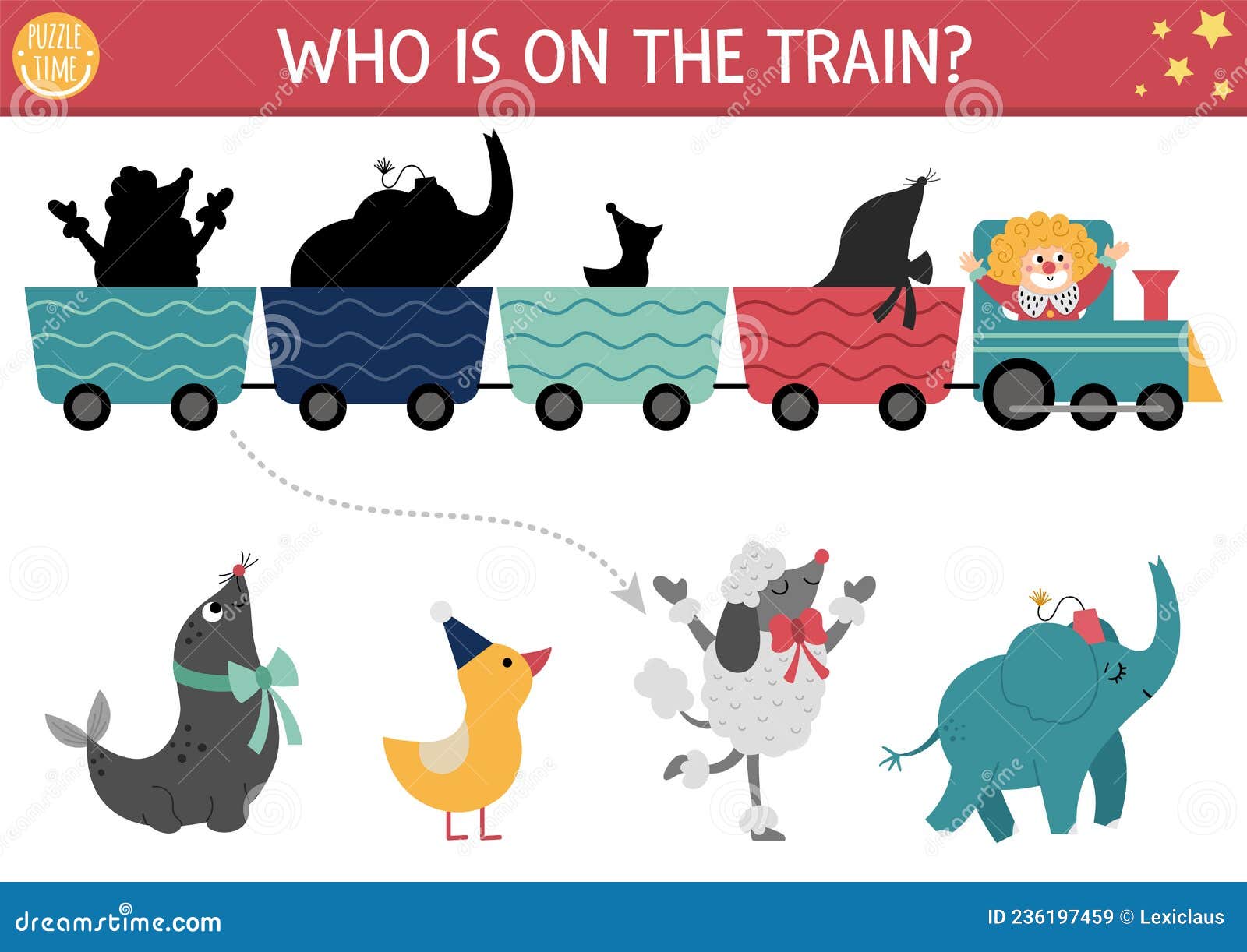 Circus Shadow Matching Activity with Cute Animals on Train. Amusement Show Puzzle with Funny Artists Stock Vector - Illustration of cute, baby: 236197459 Circus Shadow Matching Activity with Cute Animals on Train. Amusement Show Puzzle with Funny Artists Stock Vector - Illustration of cute, baby: 236197459