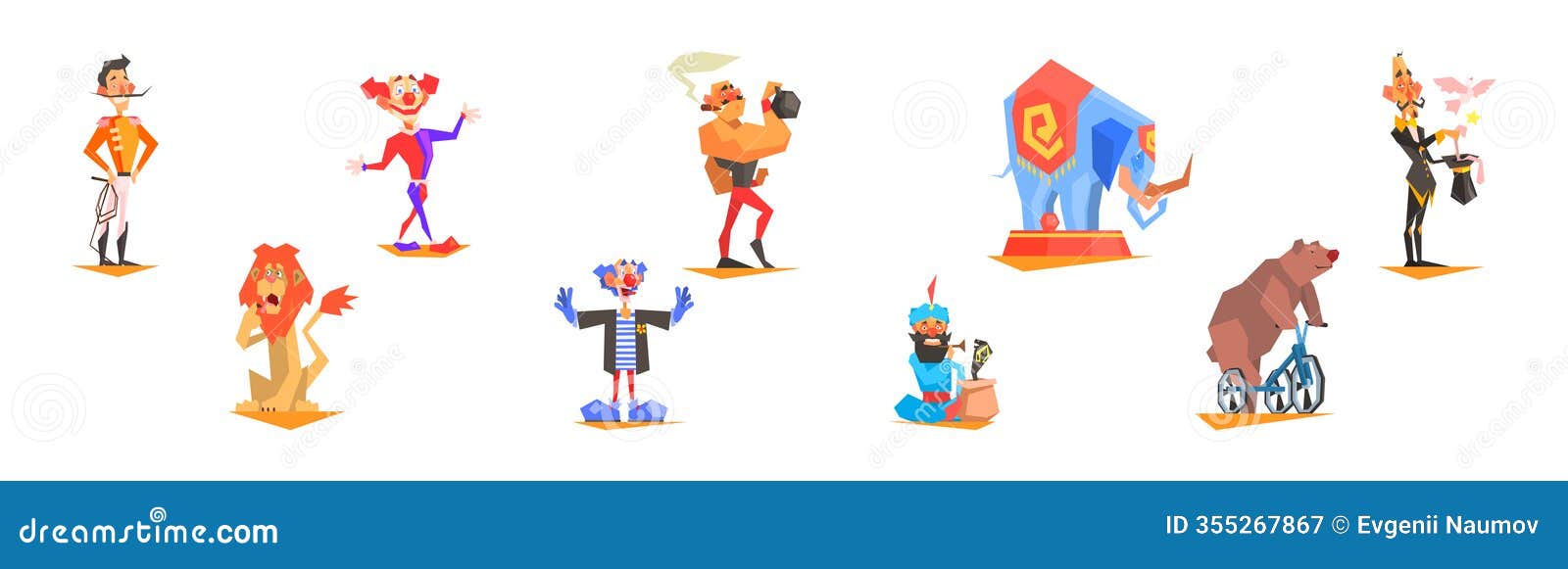 circus tame animal and entertainer perform show  set