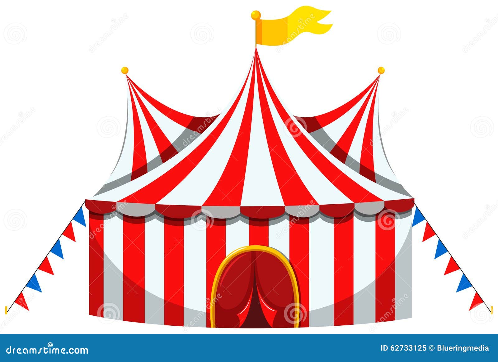 Circus Tent in Red and White Striped Stock Vector Illustration of