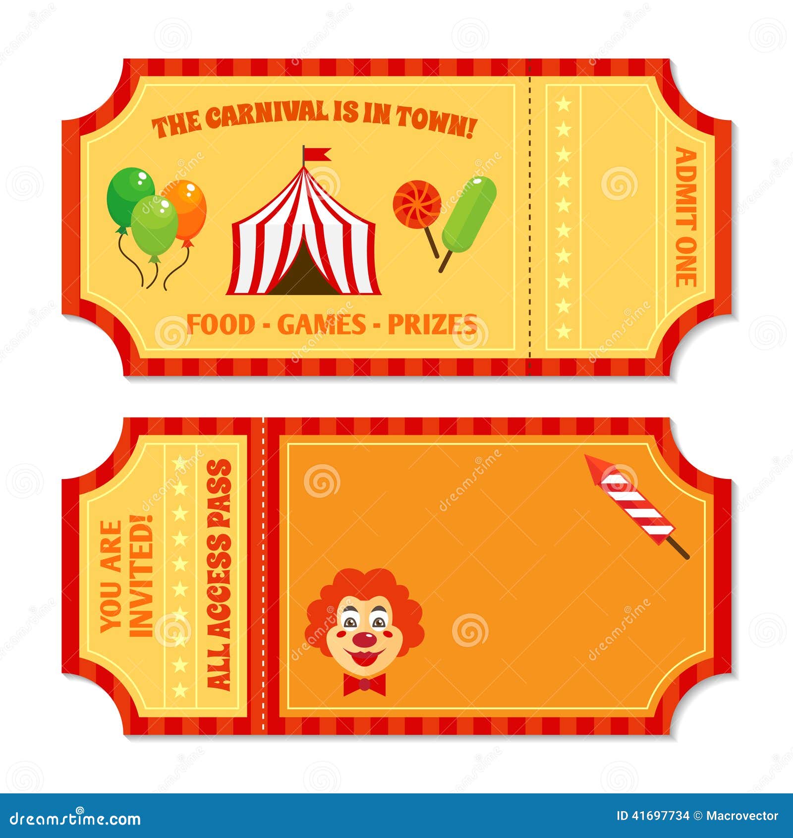 Circus tickets template stock vector. Illustration of carnival