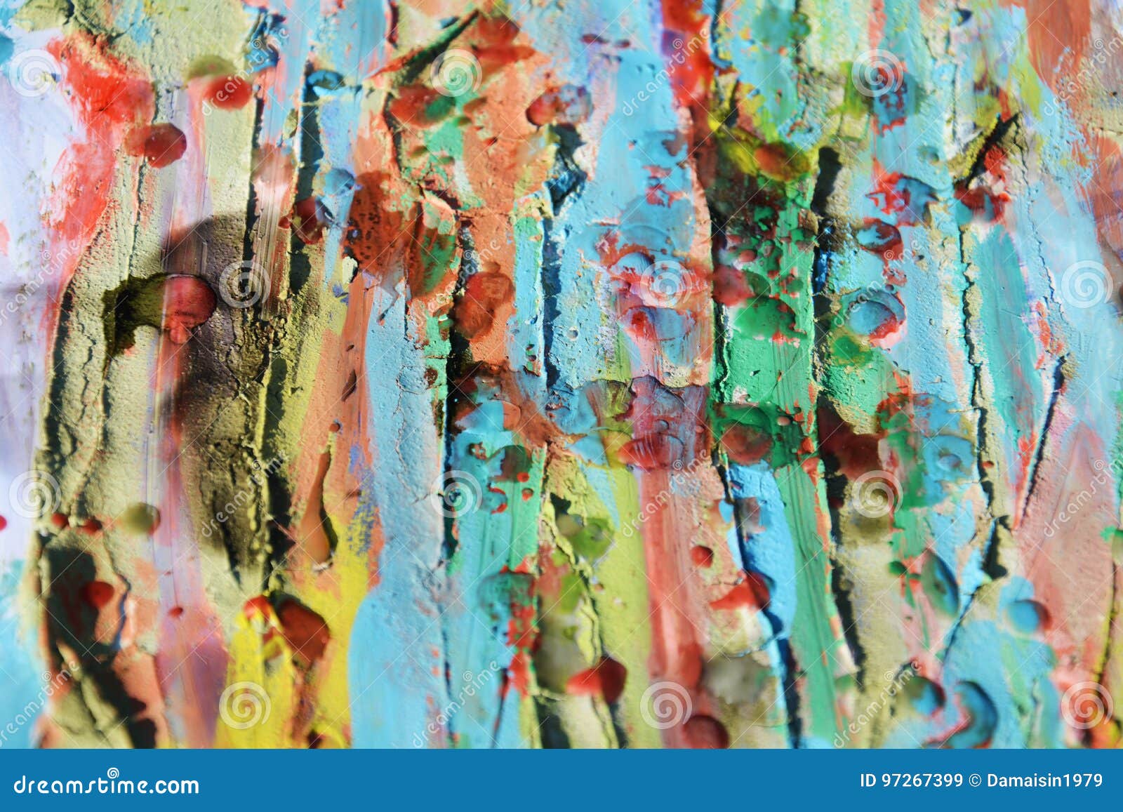 Boue Abstraite Multicolore Et Feuille Acrylique Peinture De Fond