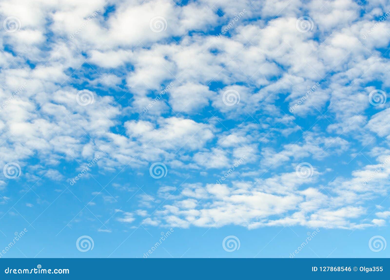 cirro-cumulus clouds in blue sky