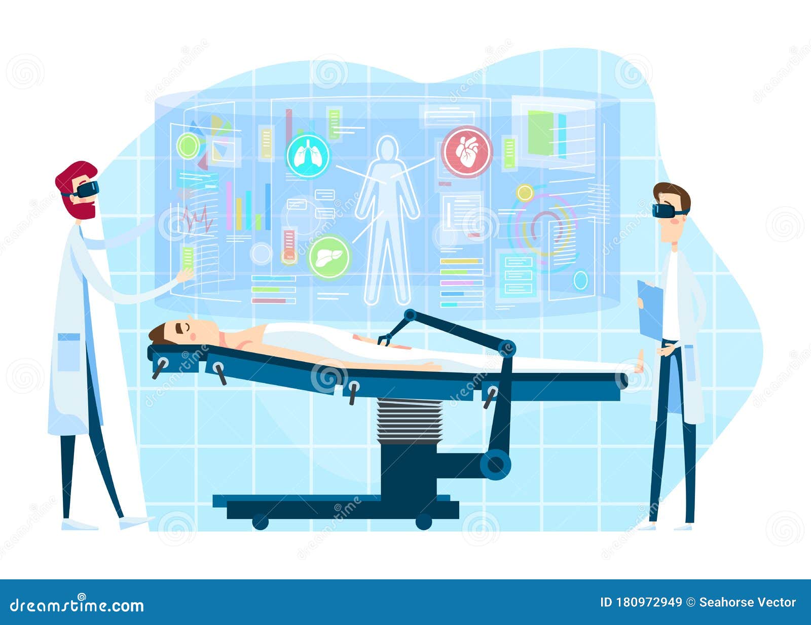 Cirurgia Na Realidade Virtual Vr óculos Paciente E Médicos Personagens De  Desenho Animado Ilustração Vetorial Ilustração do Vetor - Ilustração de  programas, inteligência: 180972949
