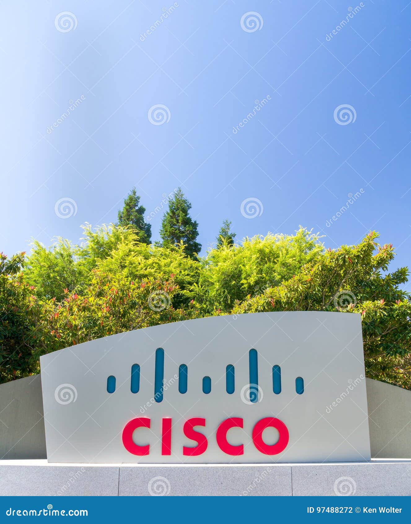 Cisco Systems Corporate Headquarters Sign and Logo Editorial