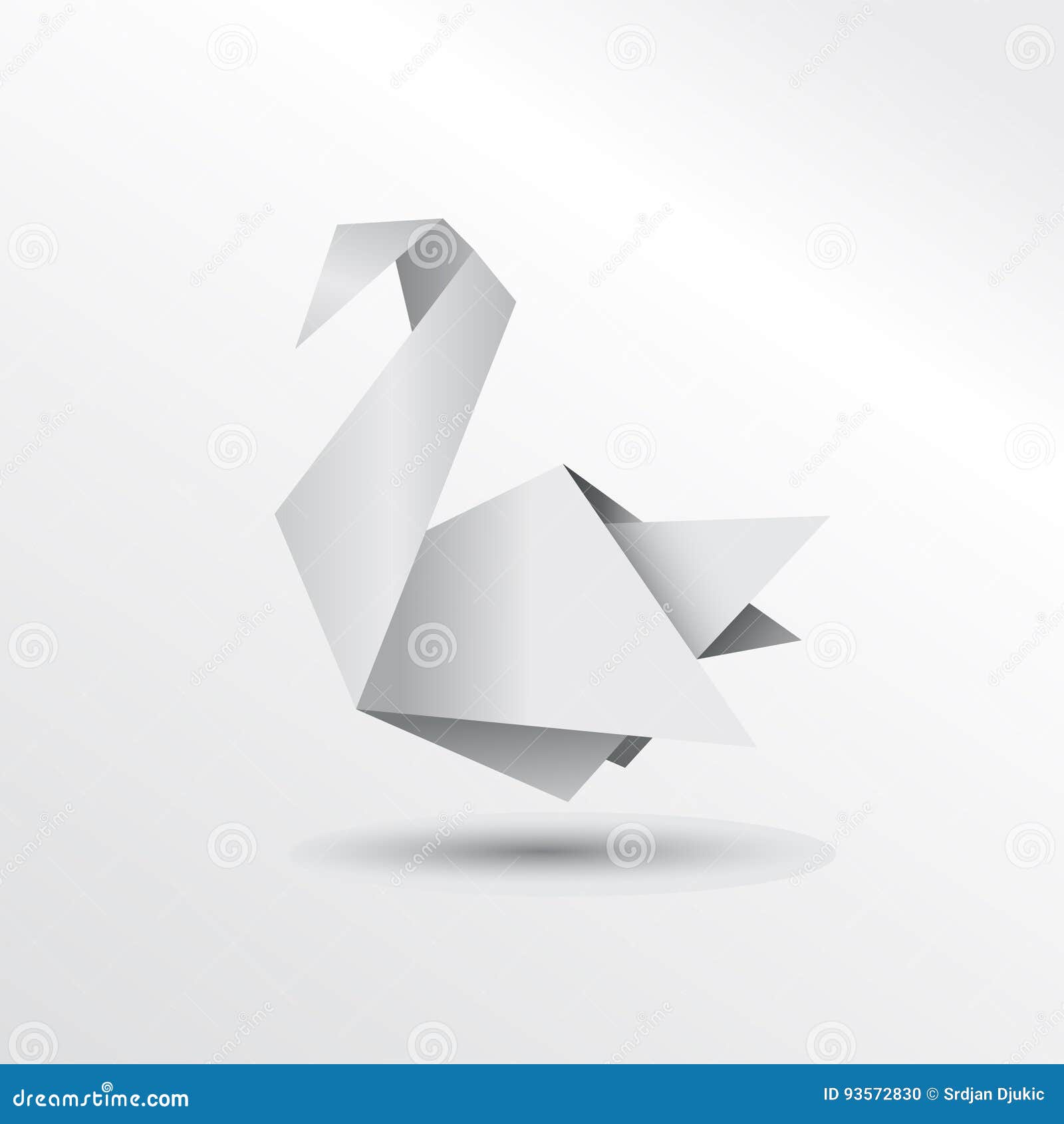 Cisne de Origami stock ilustración. Ilustración de cierre - 93572830