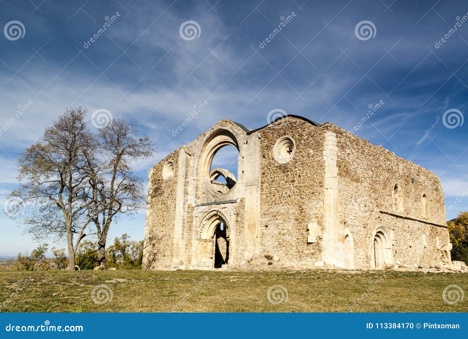 cistercian monastery in ruins. collado hermoso, segovia. spain