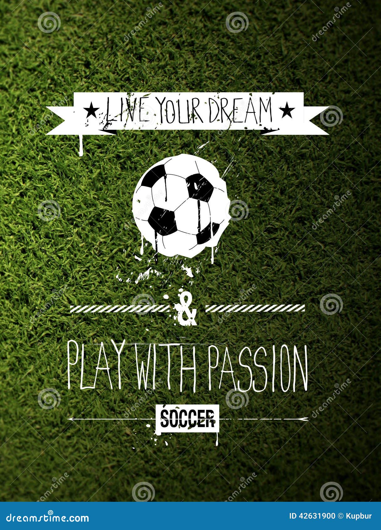 Citation De Typographie Du Football Sur L Herbe Photo Stock Image Du Pelouse Zone