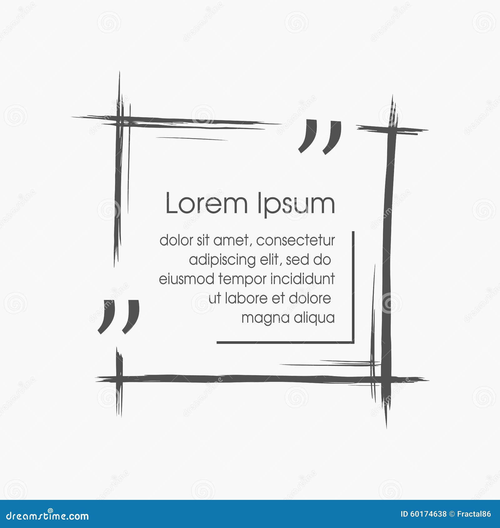 citation text box. frame for decoration quote and